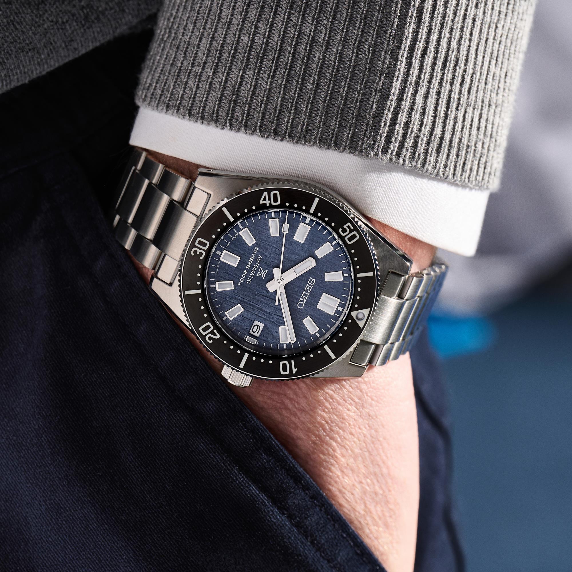 Seiko Prospex Save The Ocean Gletscher 1965 Neuinterpretation Automatik Blaues Zifferblatt Edelstahlarmband Herren Uhr SPB297J1