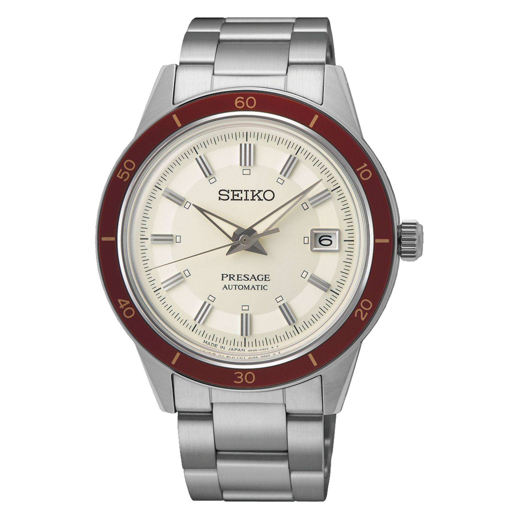 Seiko Presage Style 60s Automatik Weißes Zifferblatt Edelstahlarmband Herren Uhr SRPH93J1