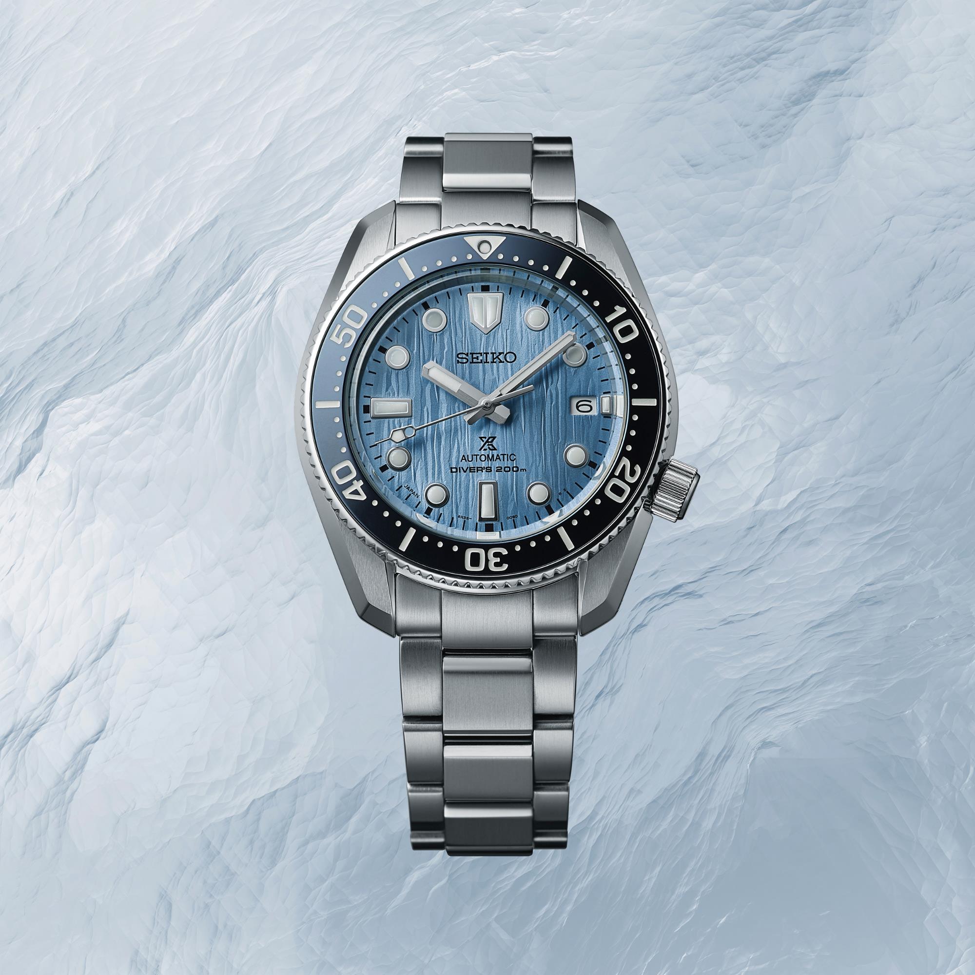 Seiko Prospex Glacier Save The Ocean 1968 Neuinterpretation Automatik Blaues Zifferblatt Edelstahlarmband Herren Uhr SPB299J1
