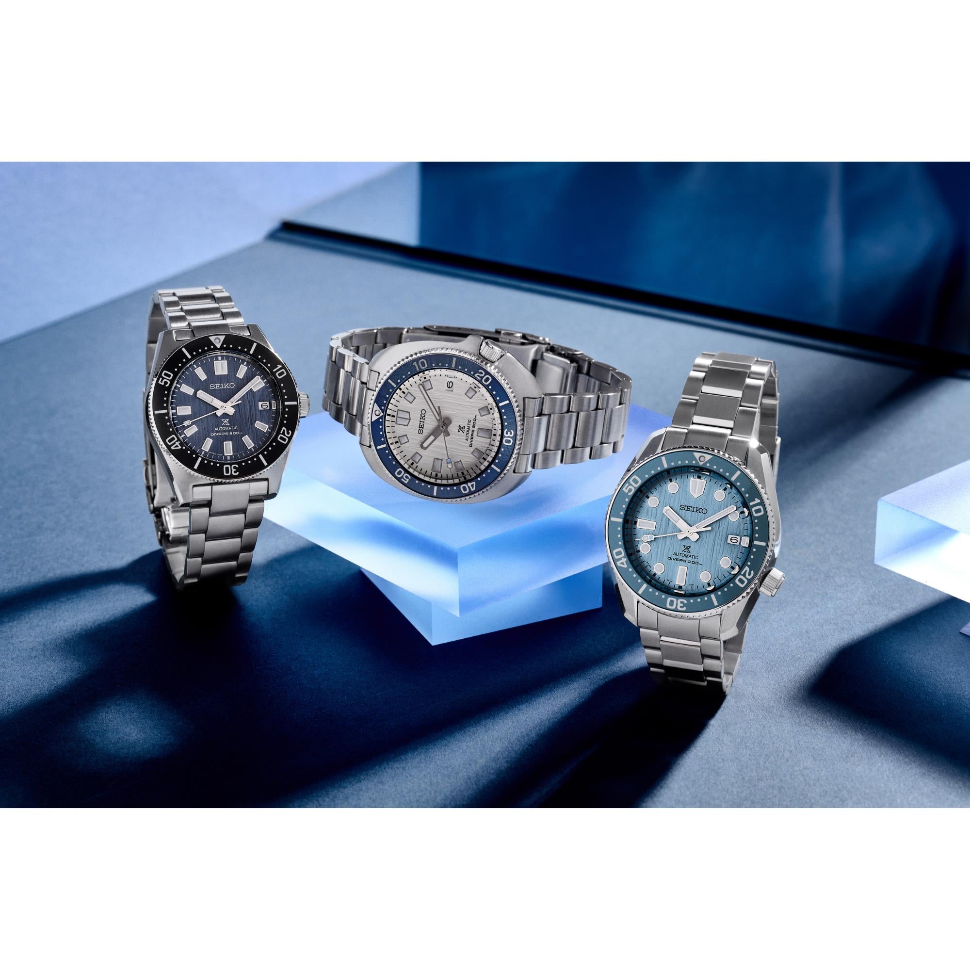 Seiko Prospex Glacier Save The Ocean 1968 Neuinterpretation Automatik Blaues Zifferblatt Edelstahlarmband Herren Uhr SPB299J1