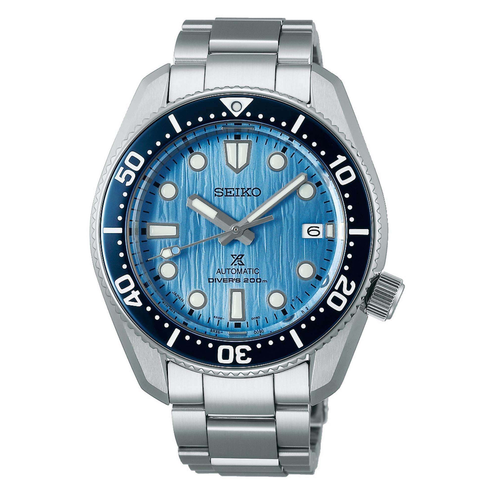 Seiko Prospex Glacier Save The Ocean 1968 Neuinterpretation Automatik Blaues Zifferblatt Edelstahlarmband Herren Uhr SPB299J1