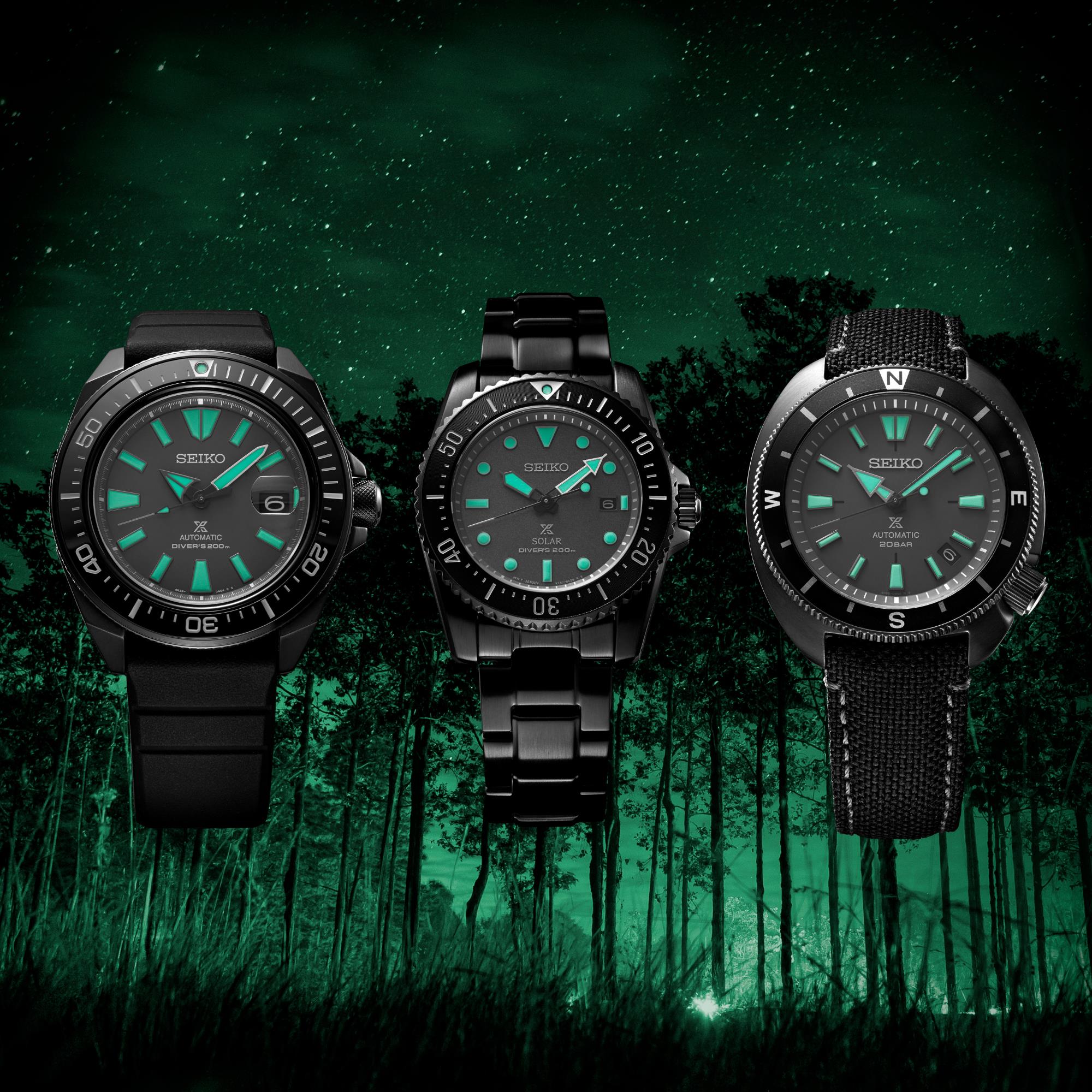 Seiko Prospex Black Series 'Night Vision' King Samurai Automatik Limitierte Auflage Uhr SRPH97K1