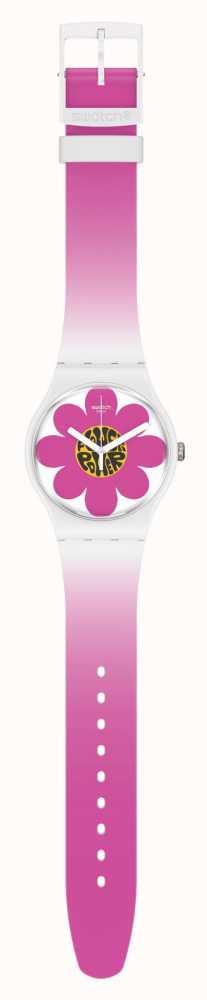 Swatch New Gent Bioceramic Flower Hour Quartz Multi-Coloured Dial Silicone Watch SO32M104