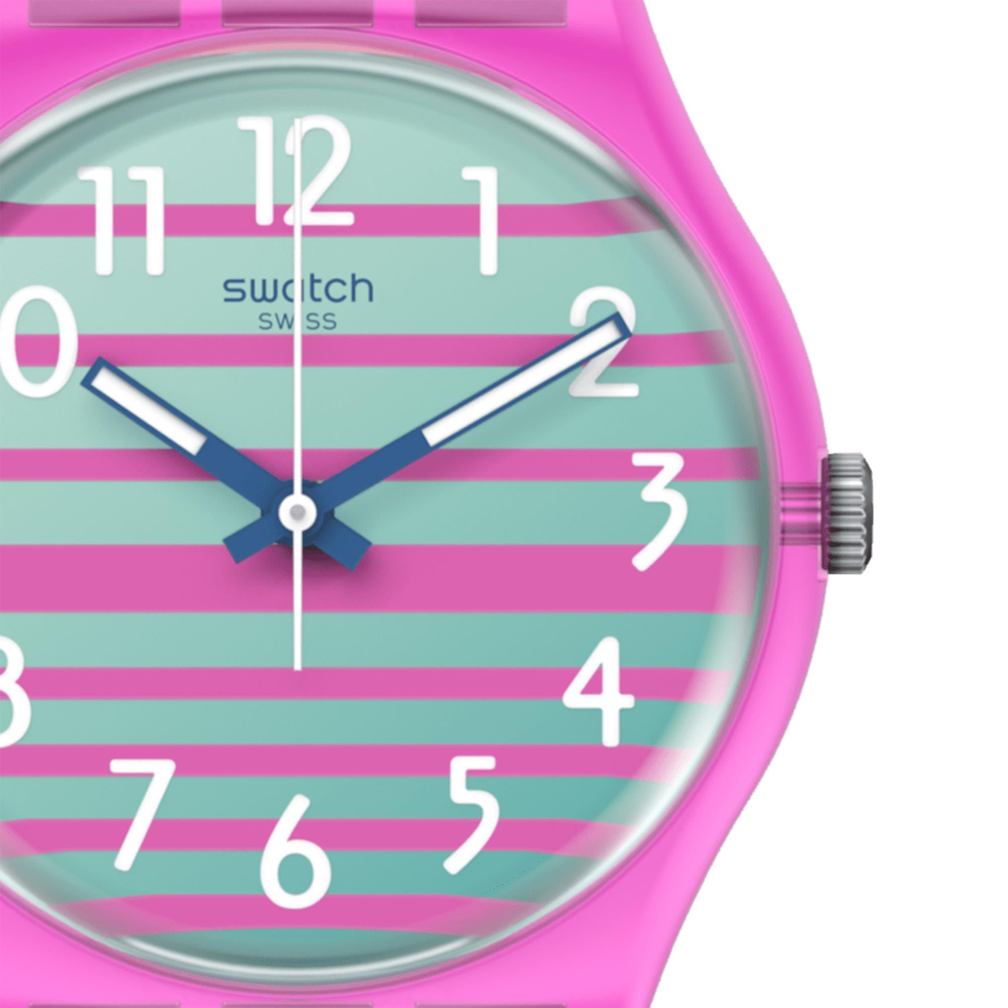 Gent Electrifying Summer Quarz Mehrfarbiges Zifferblatt Pinkes Silikonarmband Unisex Uhr SO28P105