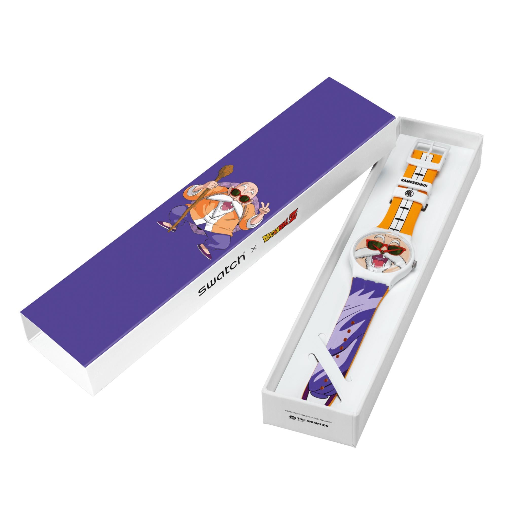 Swatch Dragon Ball Z Kamesennin White Dial Watch SUOZ346