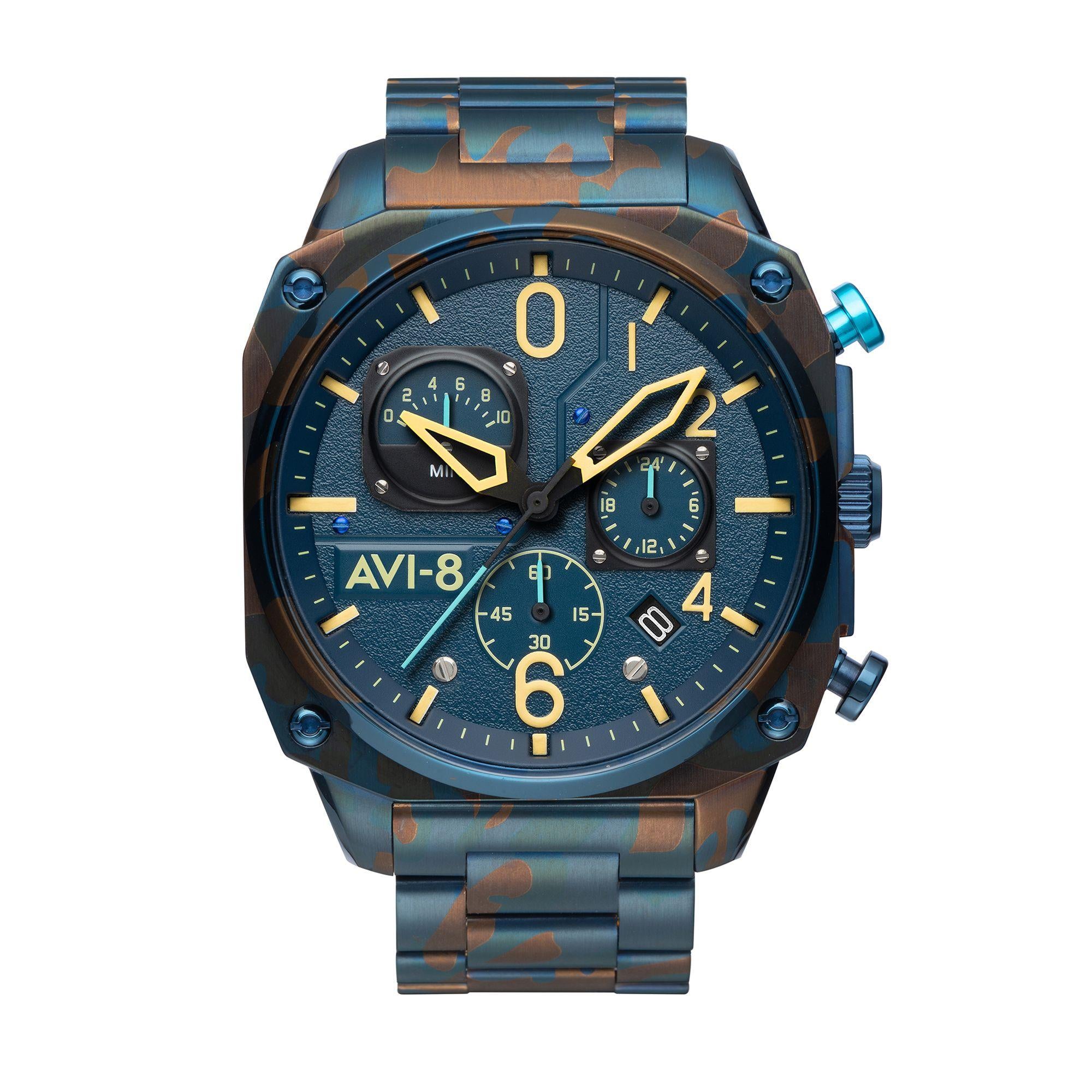 AVI-8 Hawker Hunter Retrograde Chronograph Air Camo Herren Uhr AV-4052-33