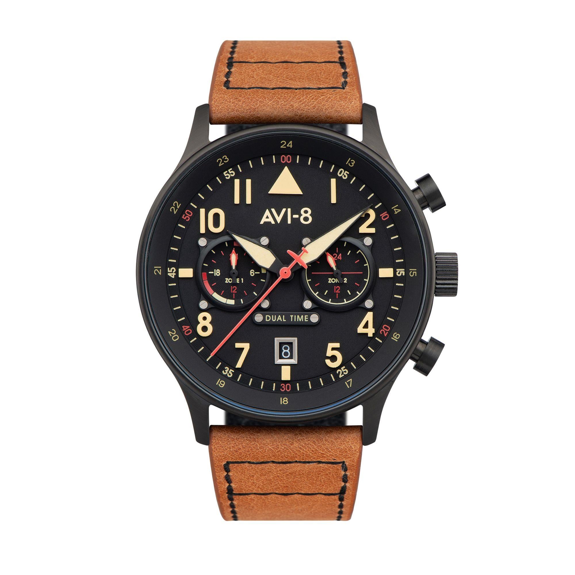 AVI-8 Hawker Hurricane Carey Dual Time Debden Herren Uhr AV-4088-03