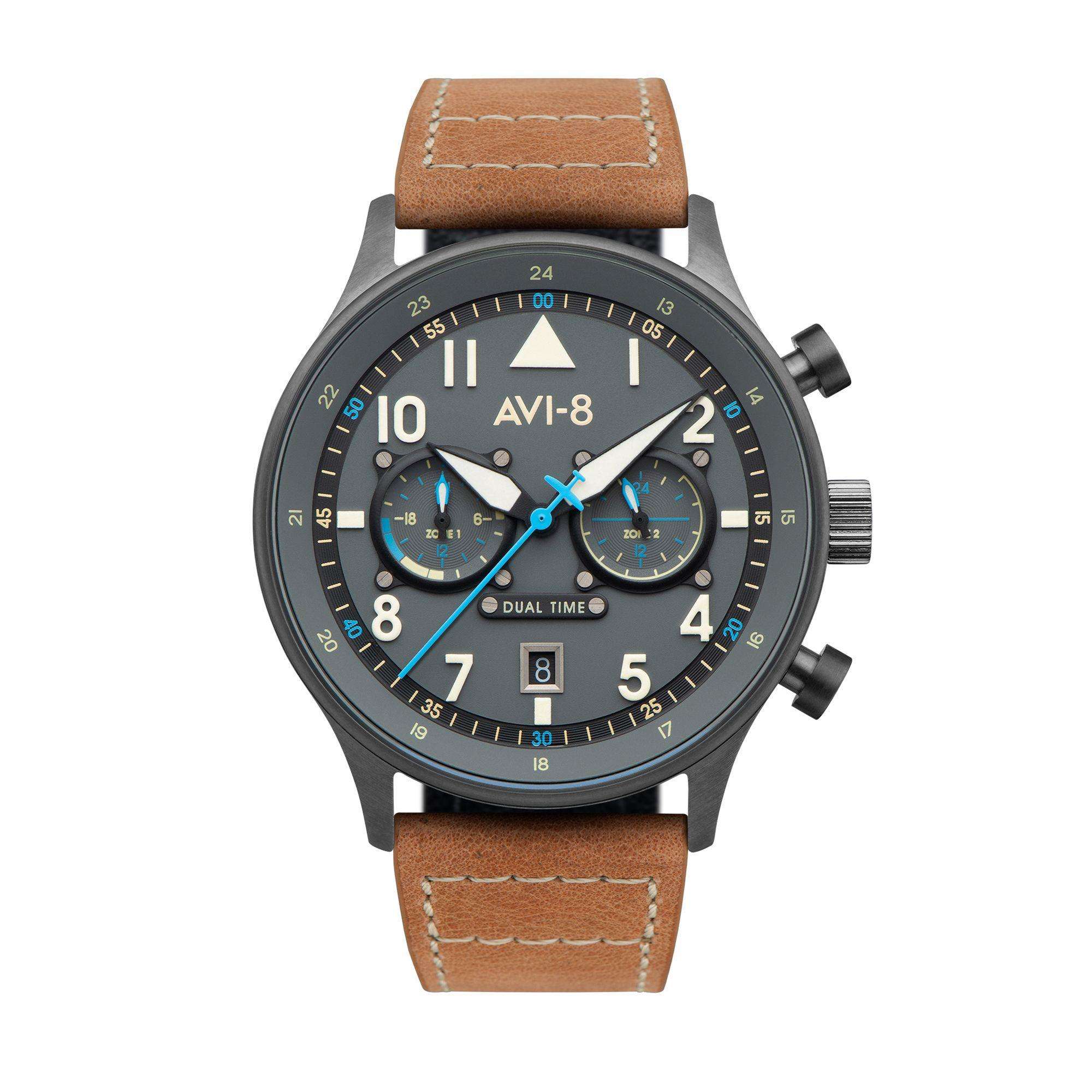 AVI-8 Hawker Hurricane Carey Dual Time Orissa Herren Uhr AV-4088-04