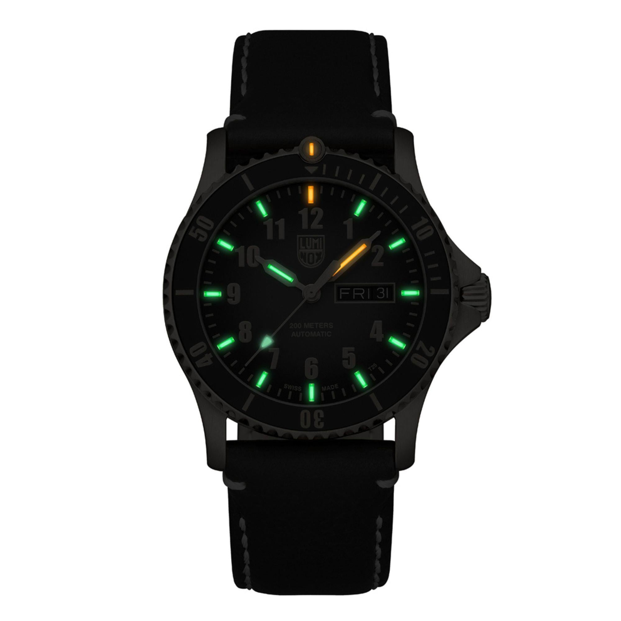 Luminox Sport Timer Schwarzes Zifferblatt Braunes Lederarmband Limitierte Auflage Herren Uhr XS.0927
