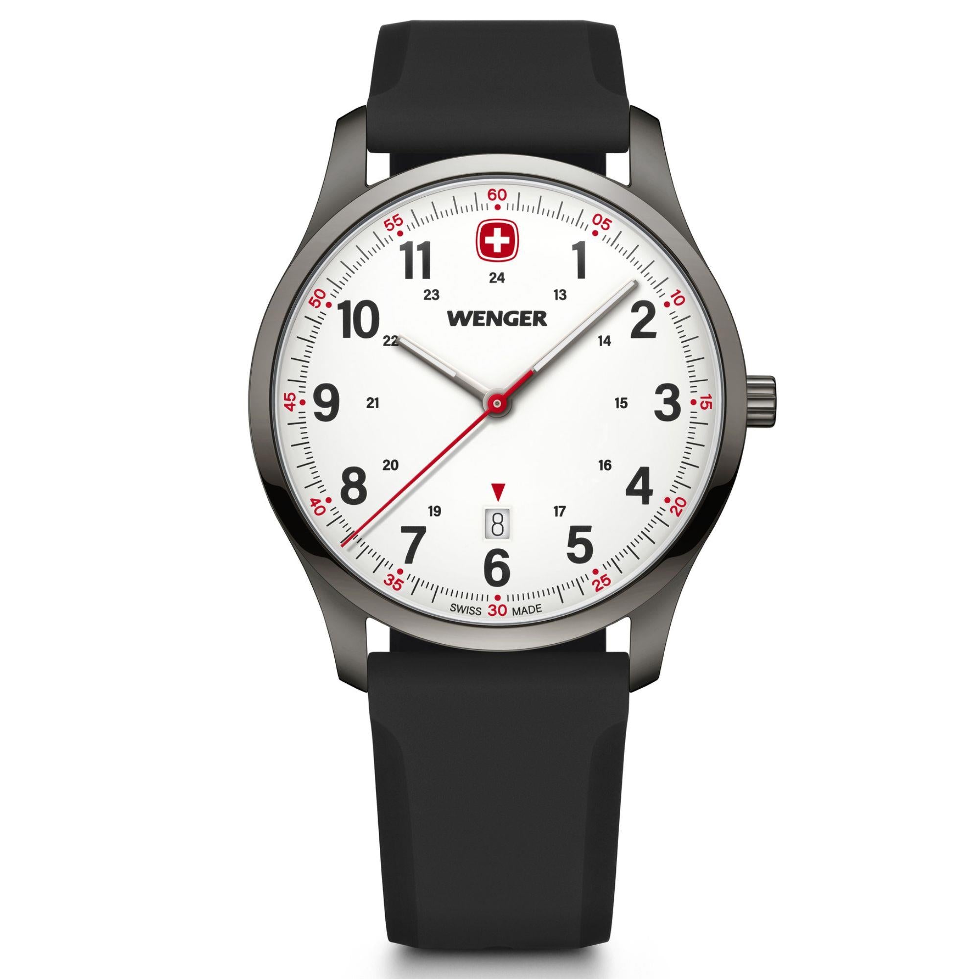 Wenger City Sport White Dial Black Strap Men's Watch 01.1441.132