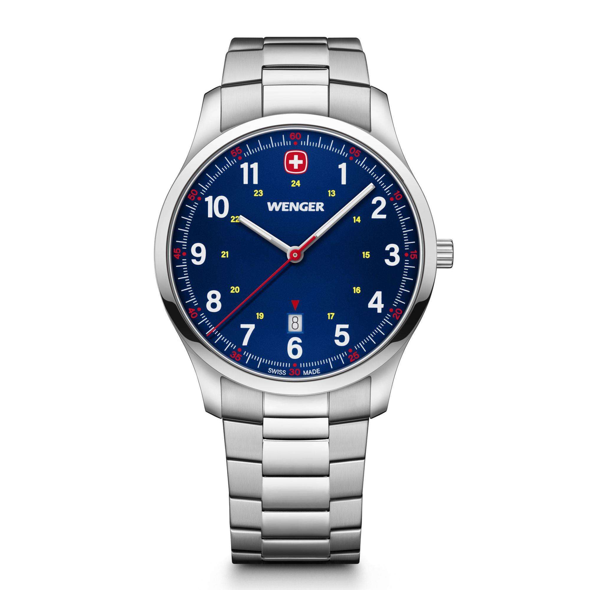 Wenger City Sports Blaues Zifferblatt Edelstahlarmband Herren Uhr 01.1441.134