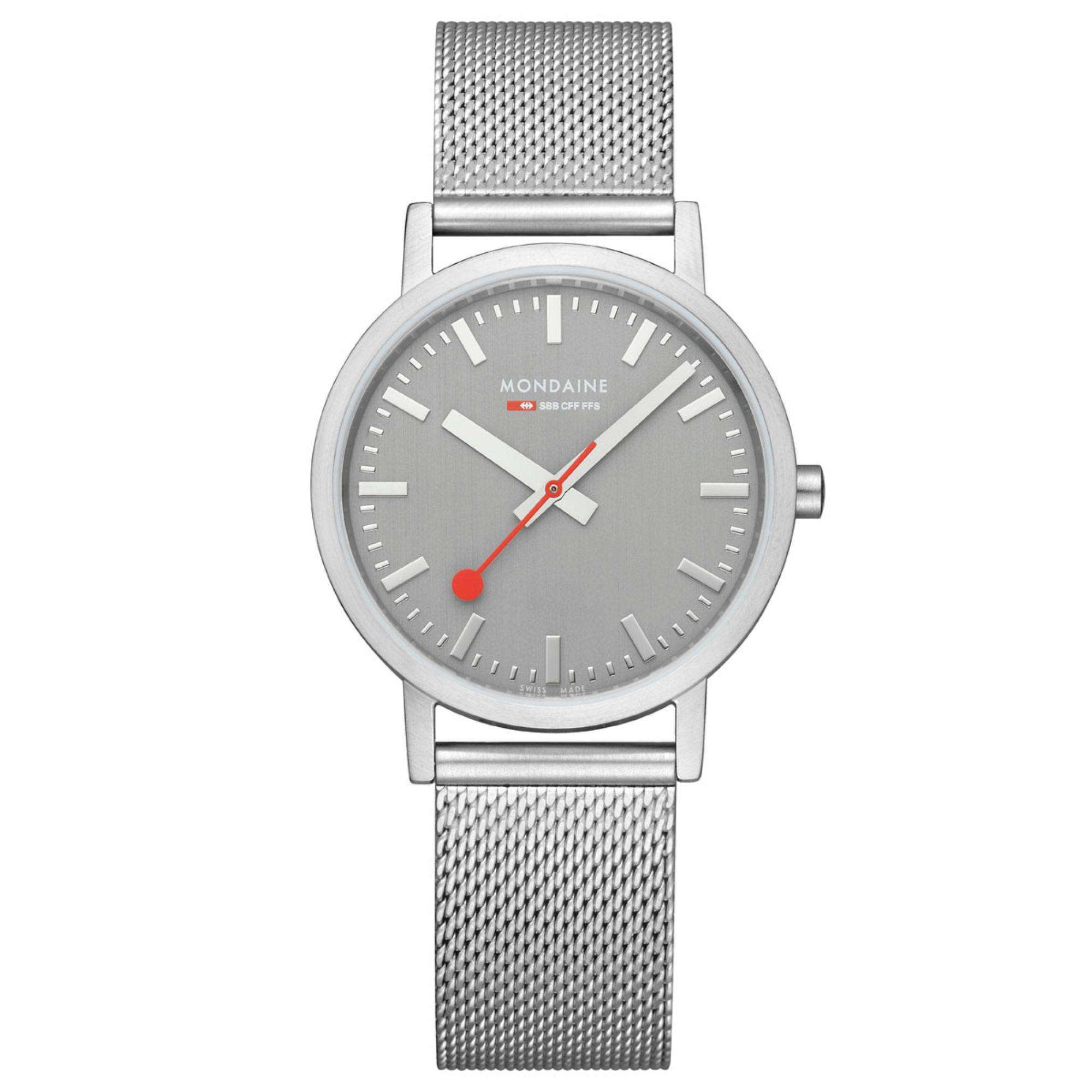 Mondaine Classic Good Gray Dial Steel Mesh Bracelet Watch A660.30314.80SBJ