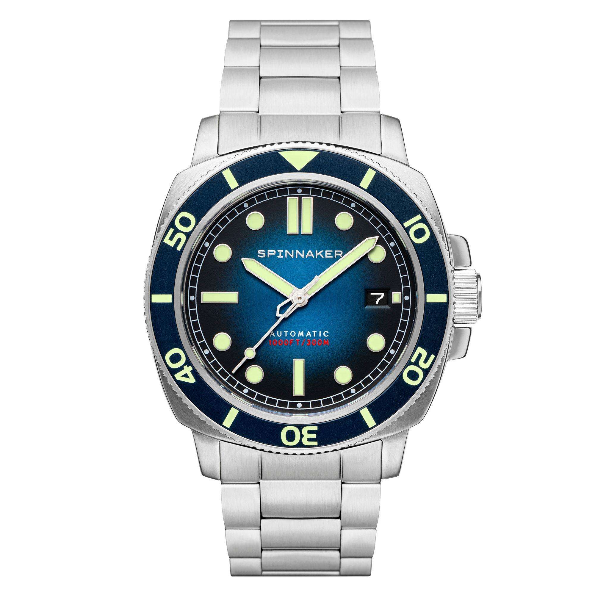 Spinnaker Hull Taucher Freiheit Blau Zifferblatt Edelstahlarmband Herren Uhr SP-5088-22