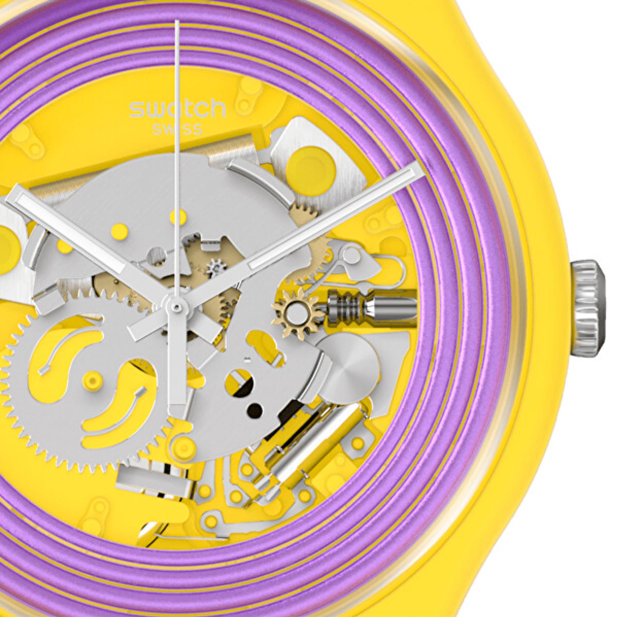 Swatch New Gent 'Purple Rings Yellow' Quartz Watch SO29J100