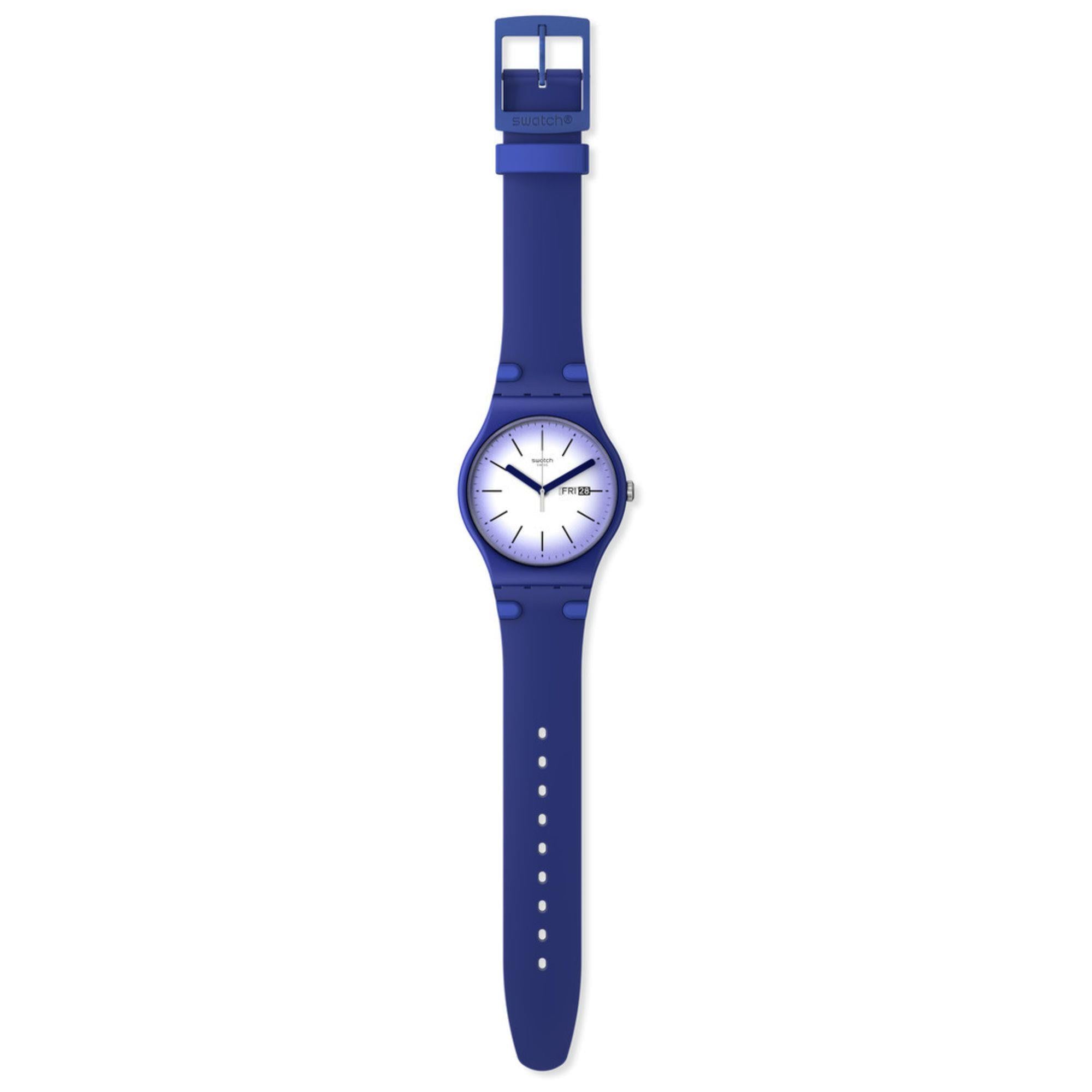 Swatch Violette Verbena New Gent Weißes Zifferblatt Lila Armband Uhr SUON716