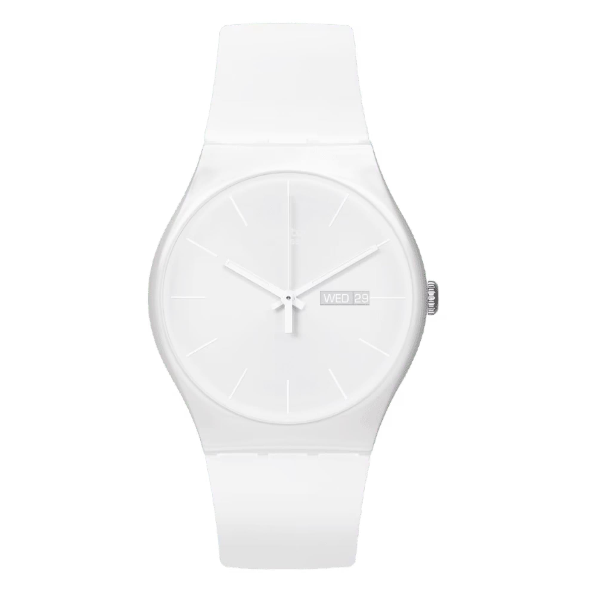 Swatch New Gent 'White Rebel Again' Quarz Uhr SO29W704