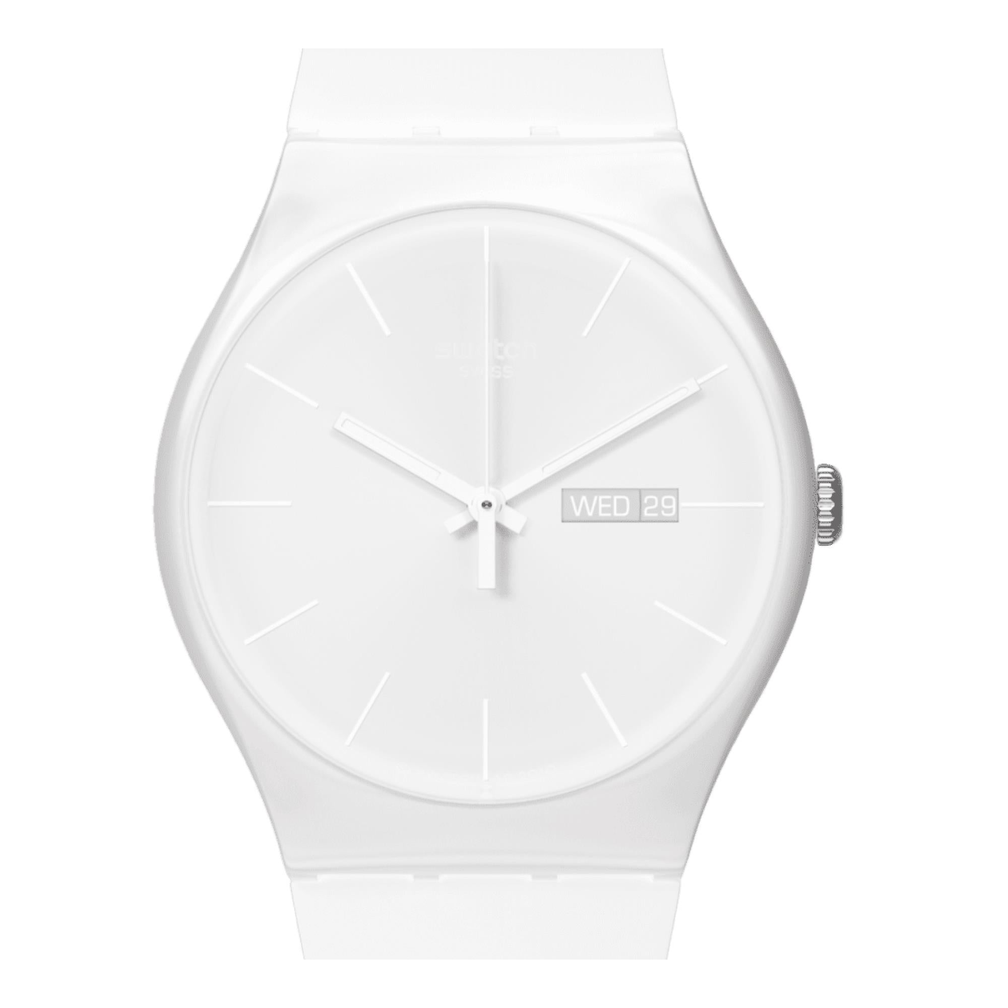 Swatch New Gent 'White Rebel Again' Quarz Uhr SO29W704