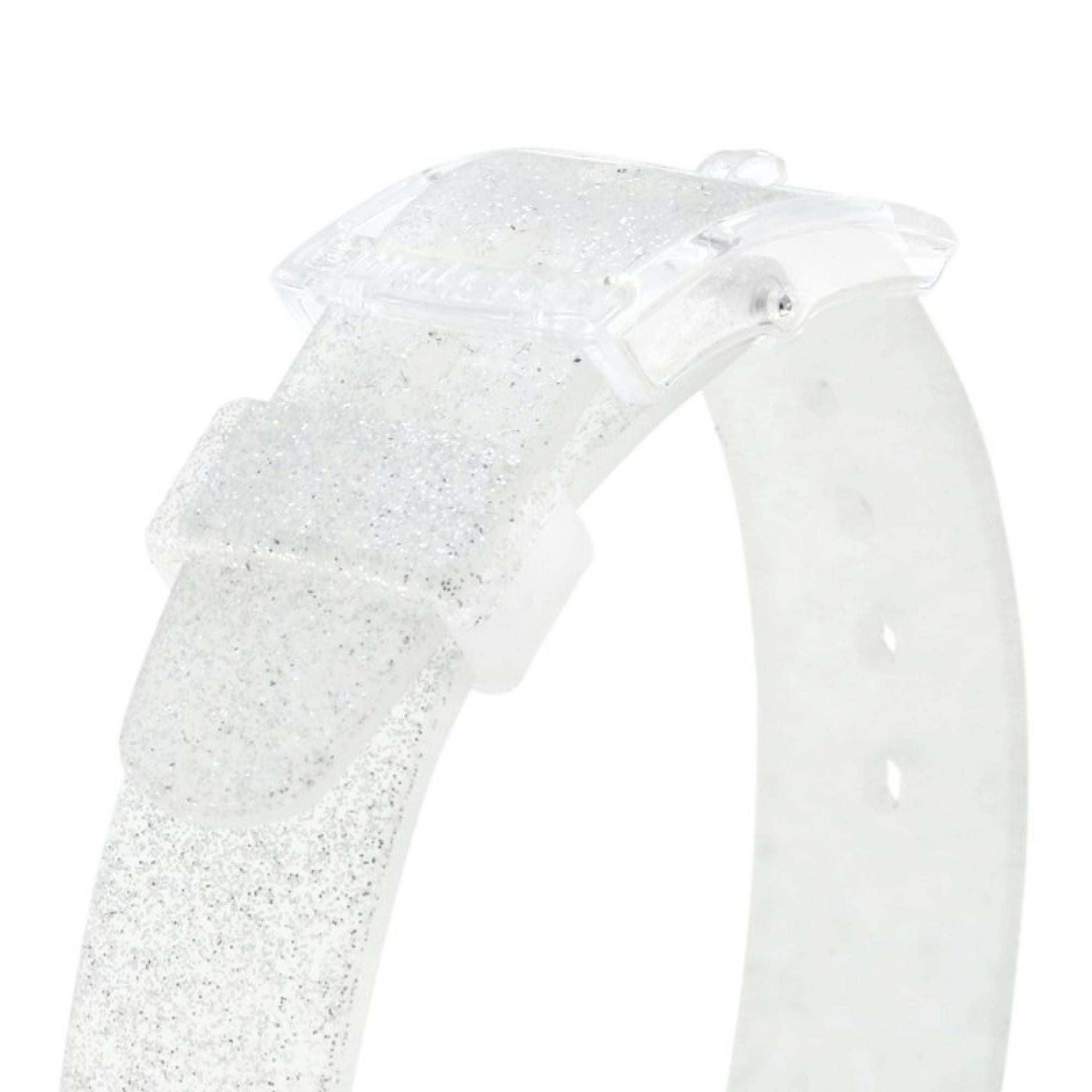 Swatch Original Lady Silver Dial Glistar Too Quarz Damen Uhr LK343E