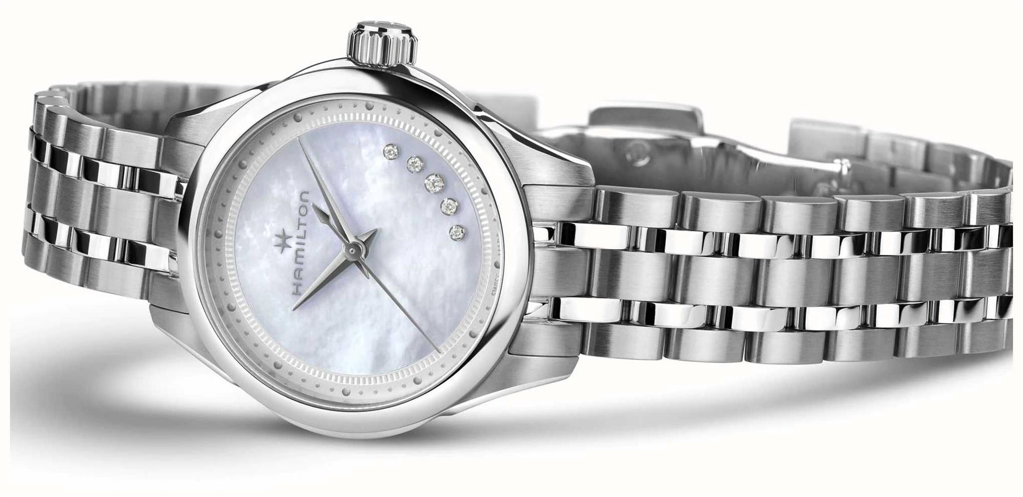 Hamilton Jazzmaster 26mm Mother of Pearl Dial Steel Womens Quartz Watch H32111190