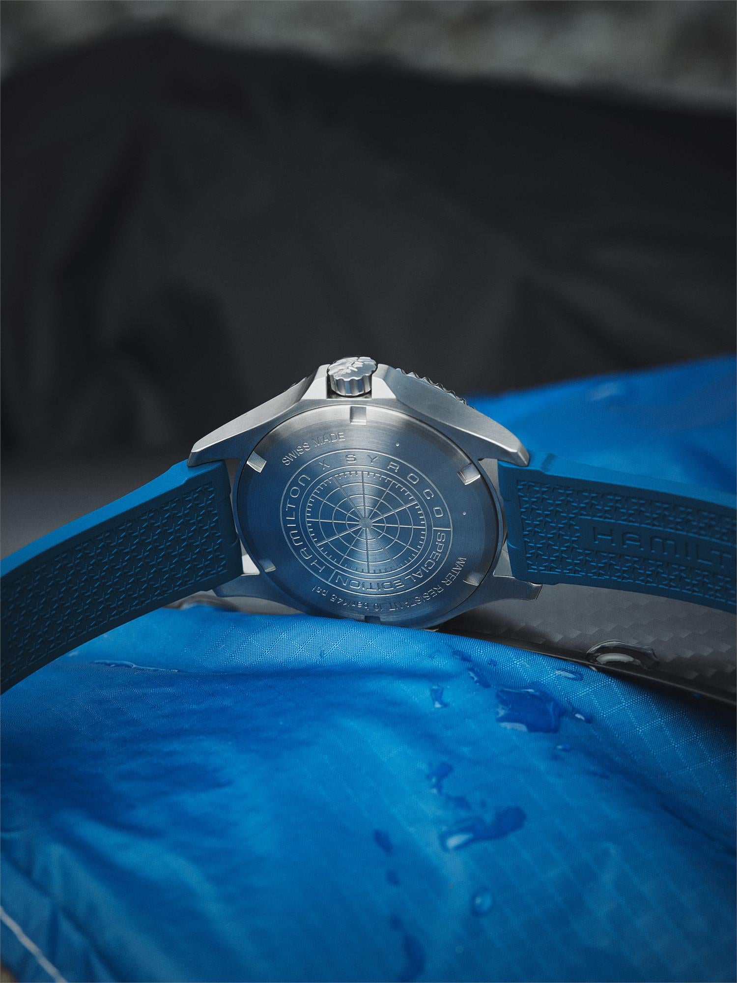 Hamilton Khaki Navy 40mm Scuba Syroco Sonderedition Blaues Zifferblatt Gummi Herren Automatik Uhr H82385340