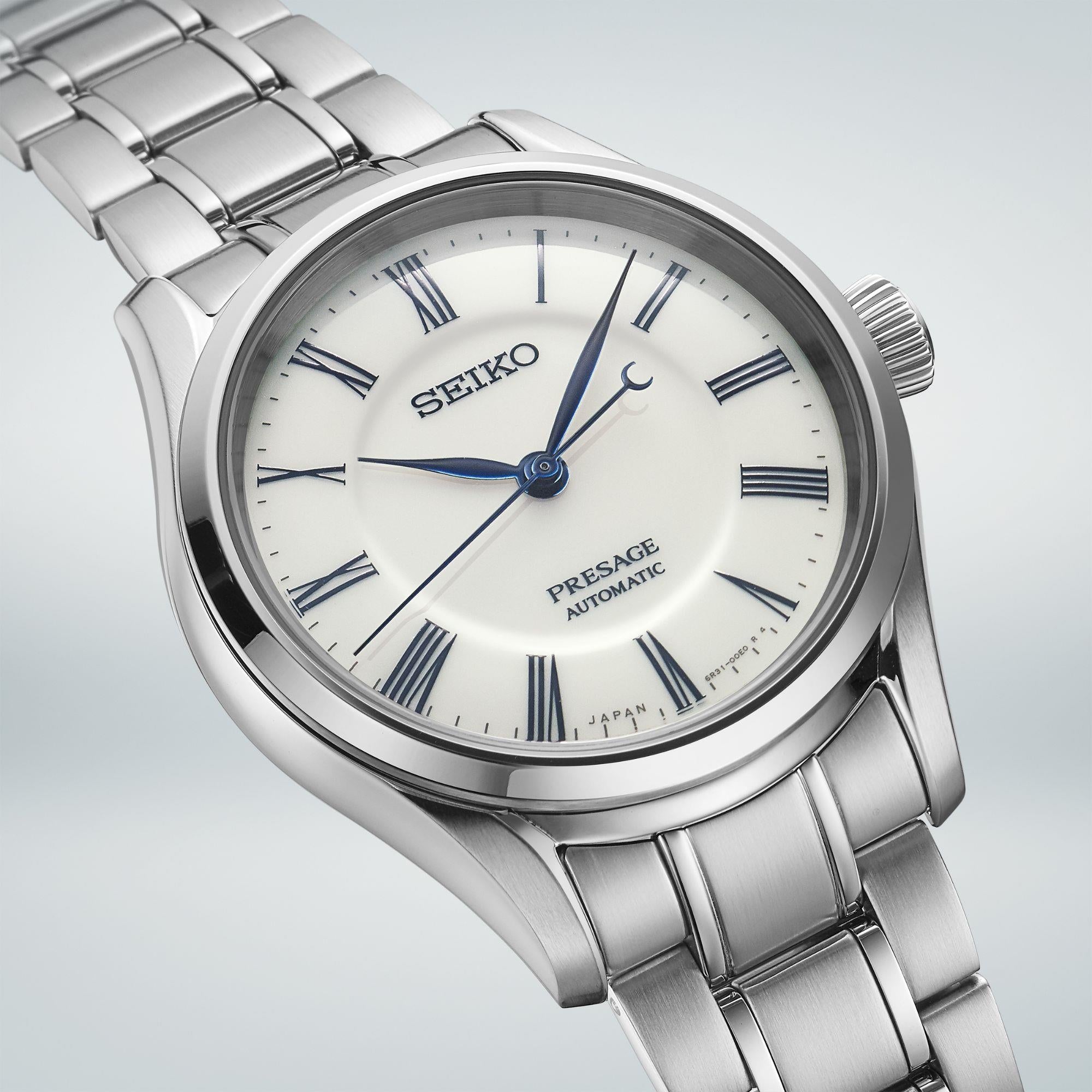 Seiko Presage "Hakuji" Arita Porzellan Zifferblatt Edelstahl Armband Herren Uhr SPB293J1