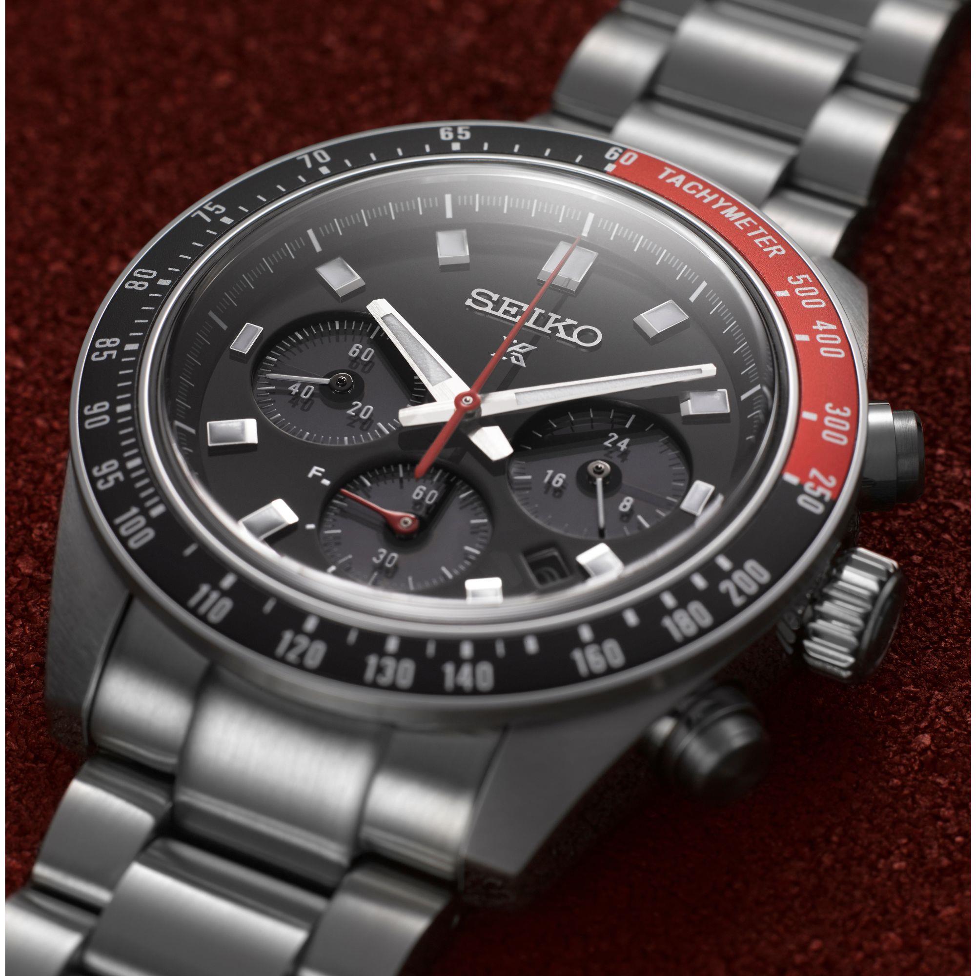 Seiko Prospex Speedtimer Solar Chronograph Black Dial Stainless Steel Bracelet Men's Watch SSC915P1