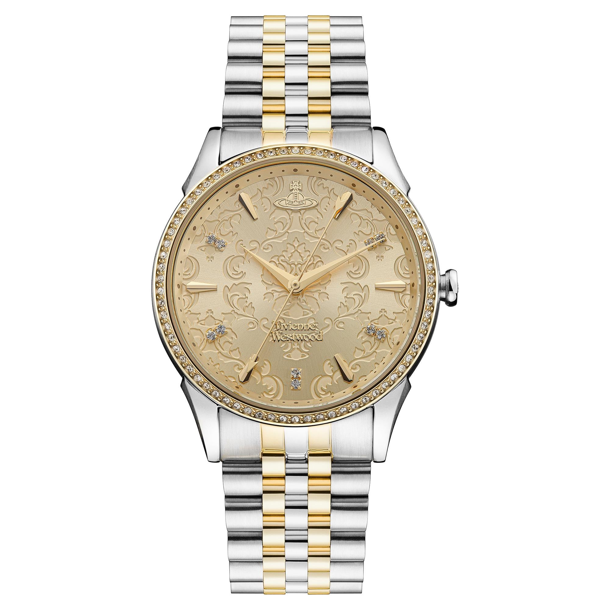 Vivienne Westwood The Wallace Champagner Zifferblatt Zweifarbig Edelstahlarmband Damen Uhr VV208CPSG