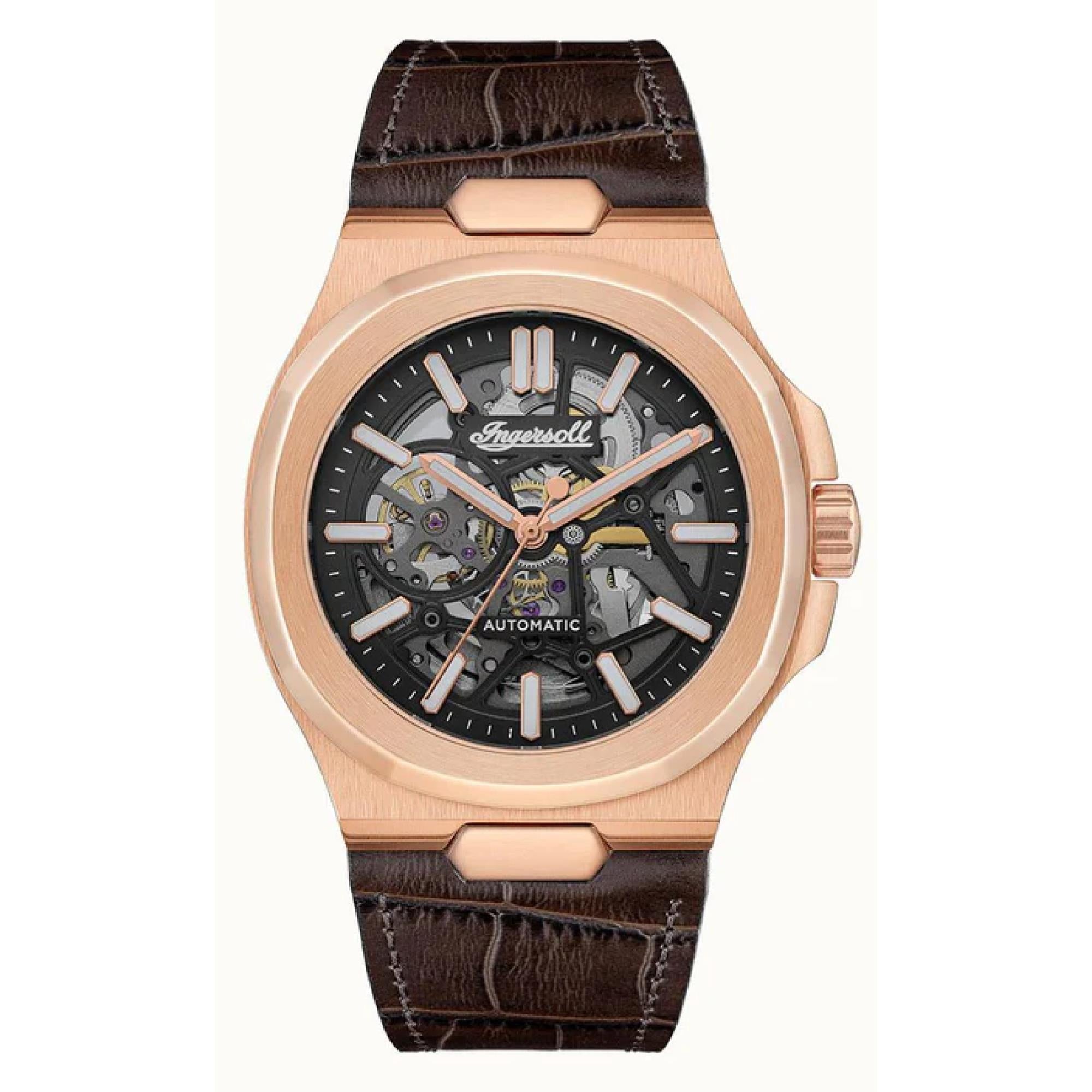Ingersoll The Catalina Black Dial Brown Leather Watch I12505
