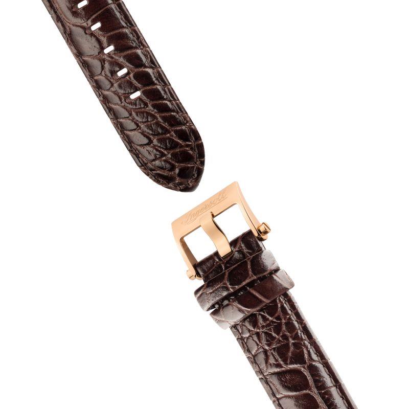Ingersoll 1892 The Charles Automatische Herrenarmbanduhr mit Champagner Skelettzifferblatt und Braunem Lederarmband - I05805