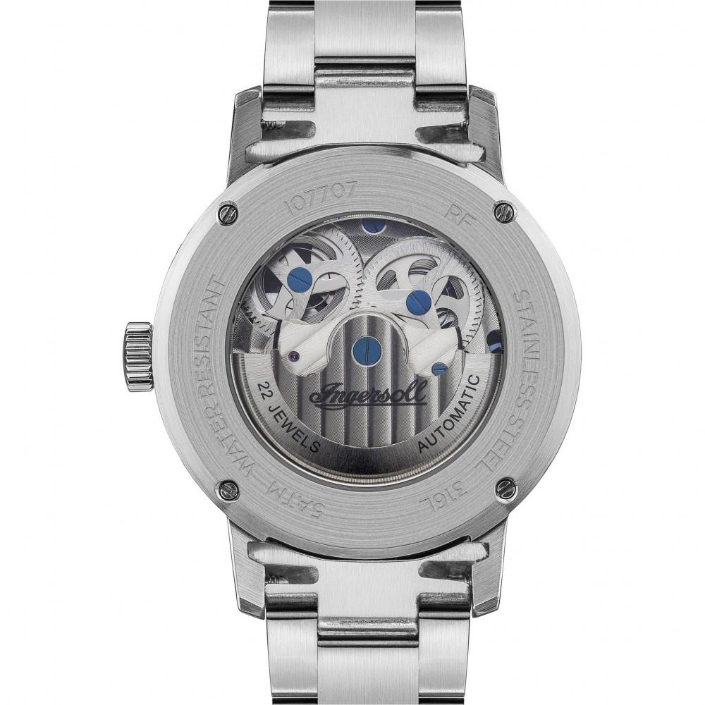 Ingersoll The Jazz 1892 Automatik Blaues Zifferblatt Silbernes Stahlarmband Herren Uhr I07707
