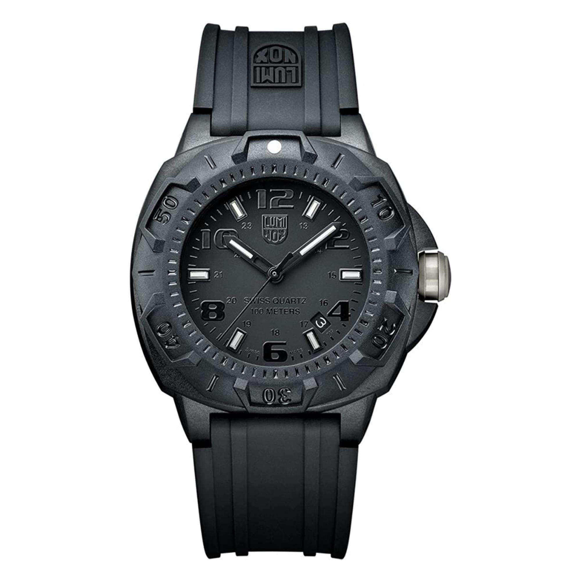 Luminox Land Sentry 0200 Serie Schwarzes Zifferblatt Schwarzes Gummiband Herren Uhr XL.0201.BO