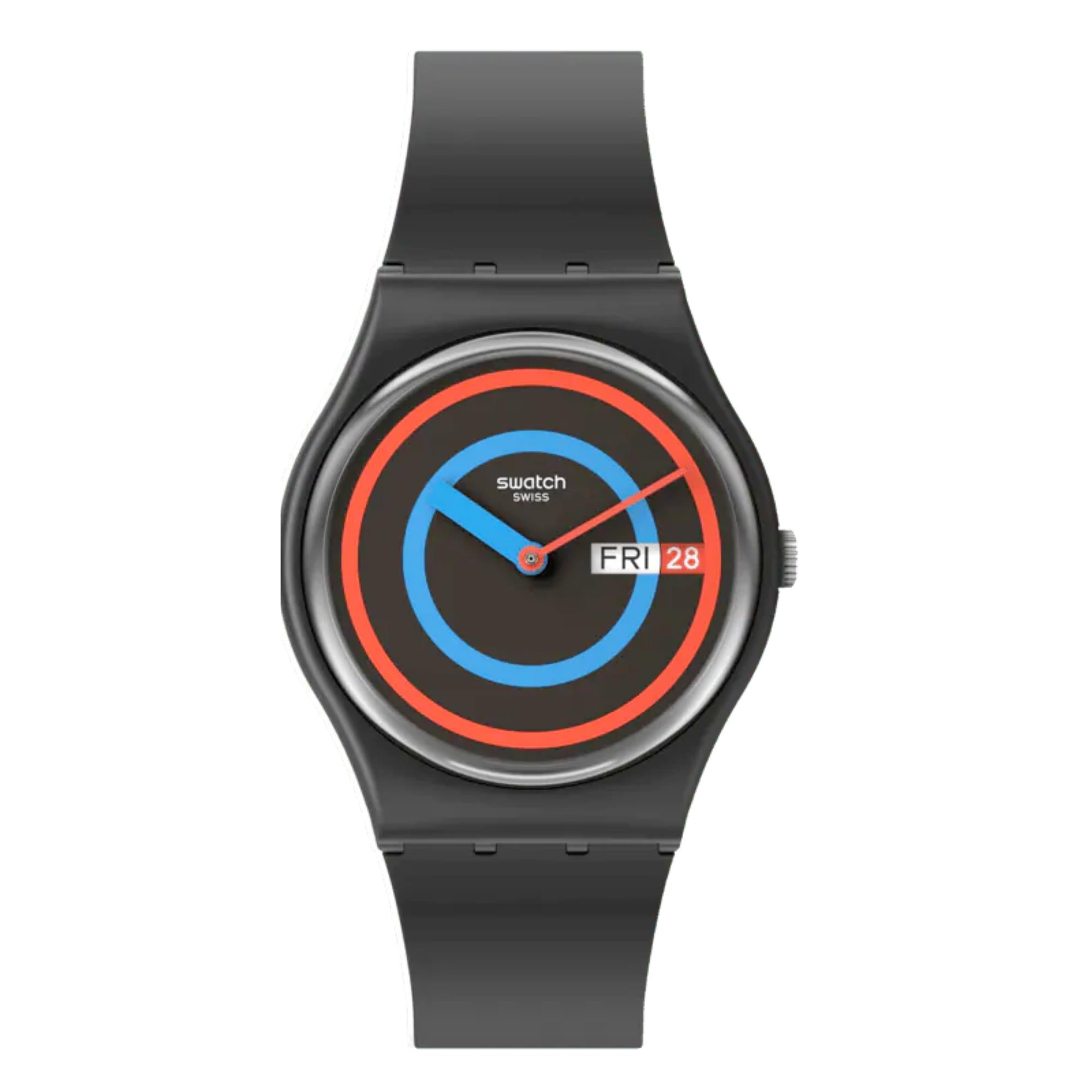 Swatch Die Januar Kollektion 'Circling Black' Quarz Uhr SO28B706