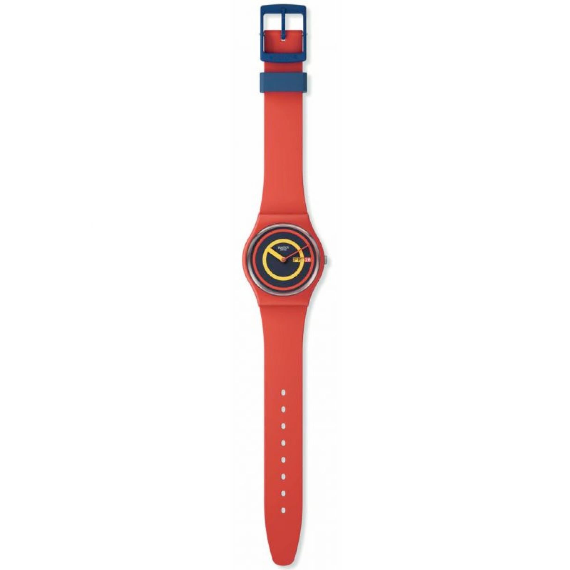 Swatch The January Collection 'Concentric Red' Quartz Watch SO28R702