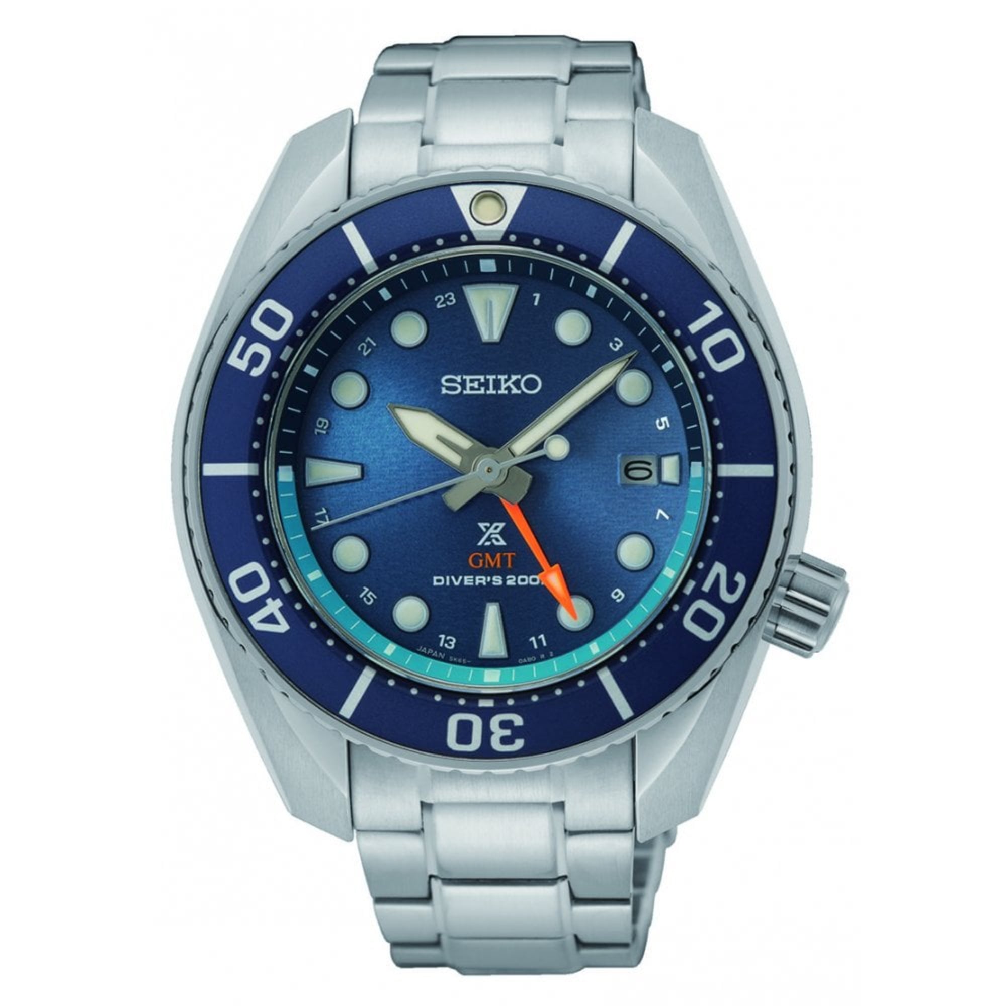 Seiko Prospex Aqua Sumo GMT Blaues Zifferblatt Edelstahlarmband Herrenuhr SFK001J1