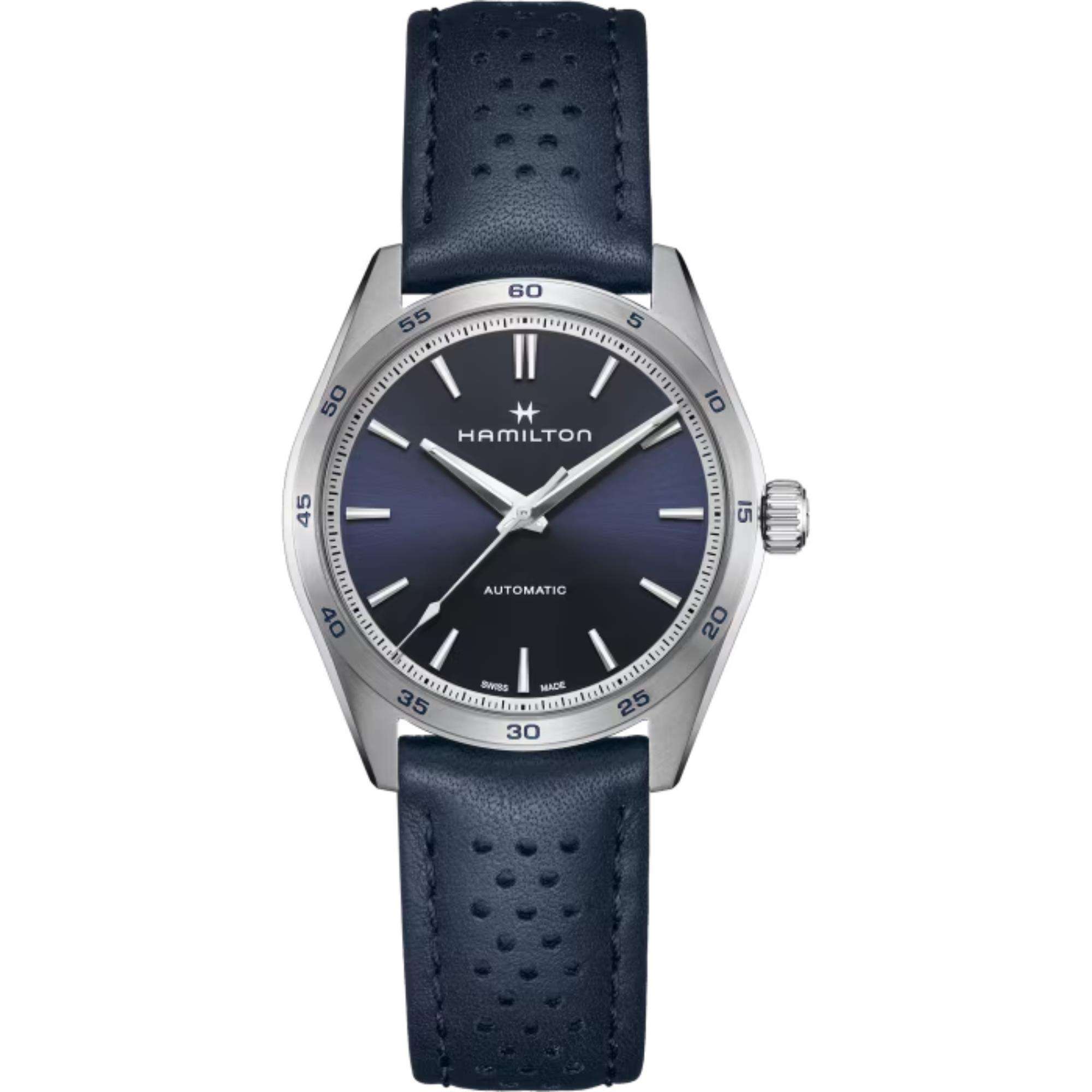 Hamilton Jazzmaster 38mm Blaues Zifferblatt Leder Herren Automatik Uhr H36215640