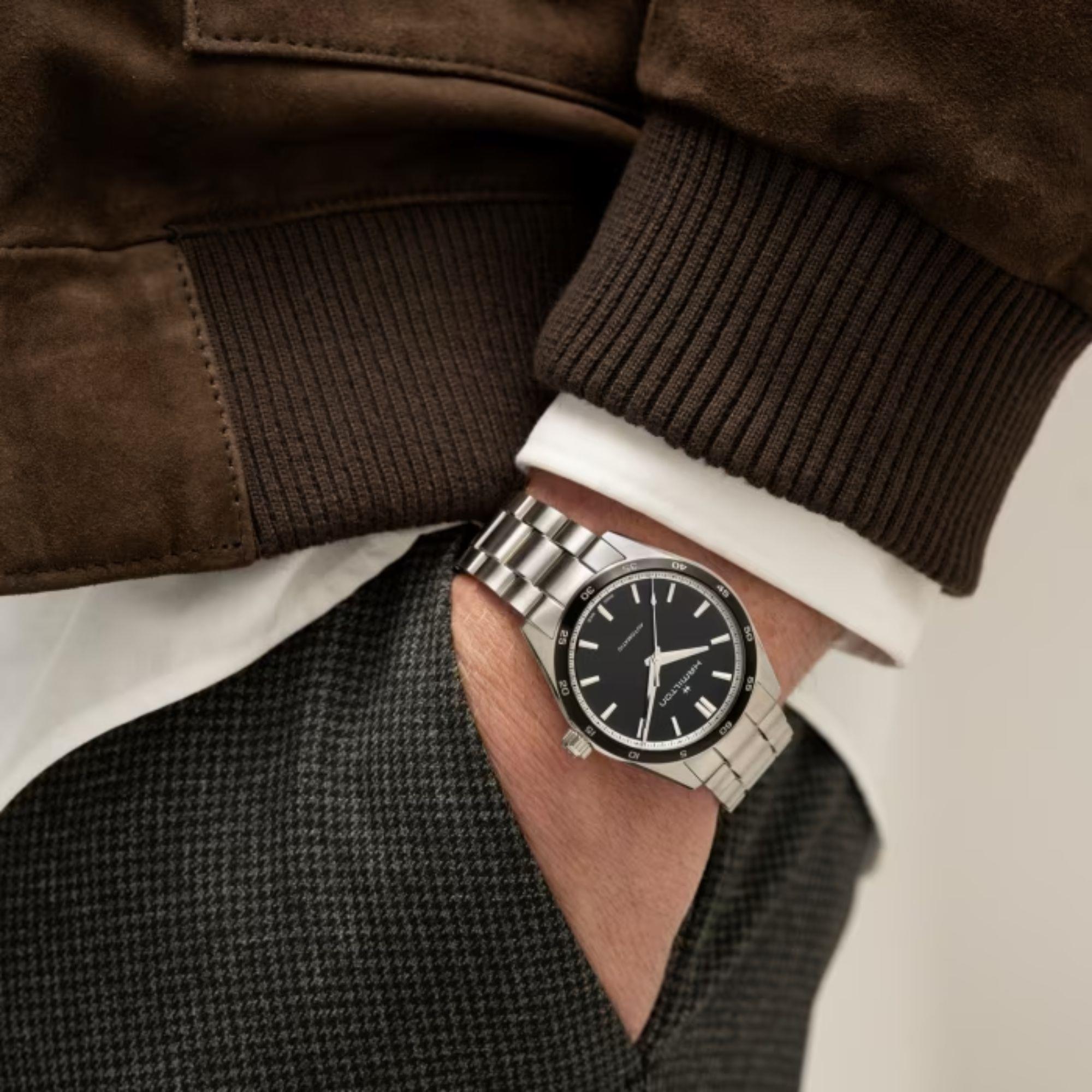 Hamilton Jazzmaster 38mm Black Dial Steel Mens Automatic Watch H36205130