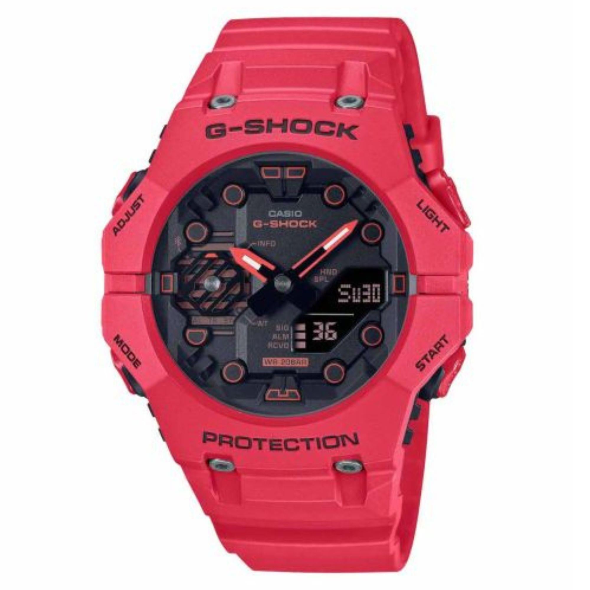 Casio G-Shock Rote Integrierte Lünette und Band GA-B001 Serie GA-B001-4AER