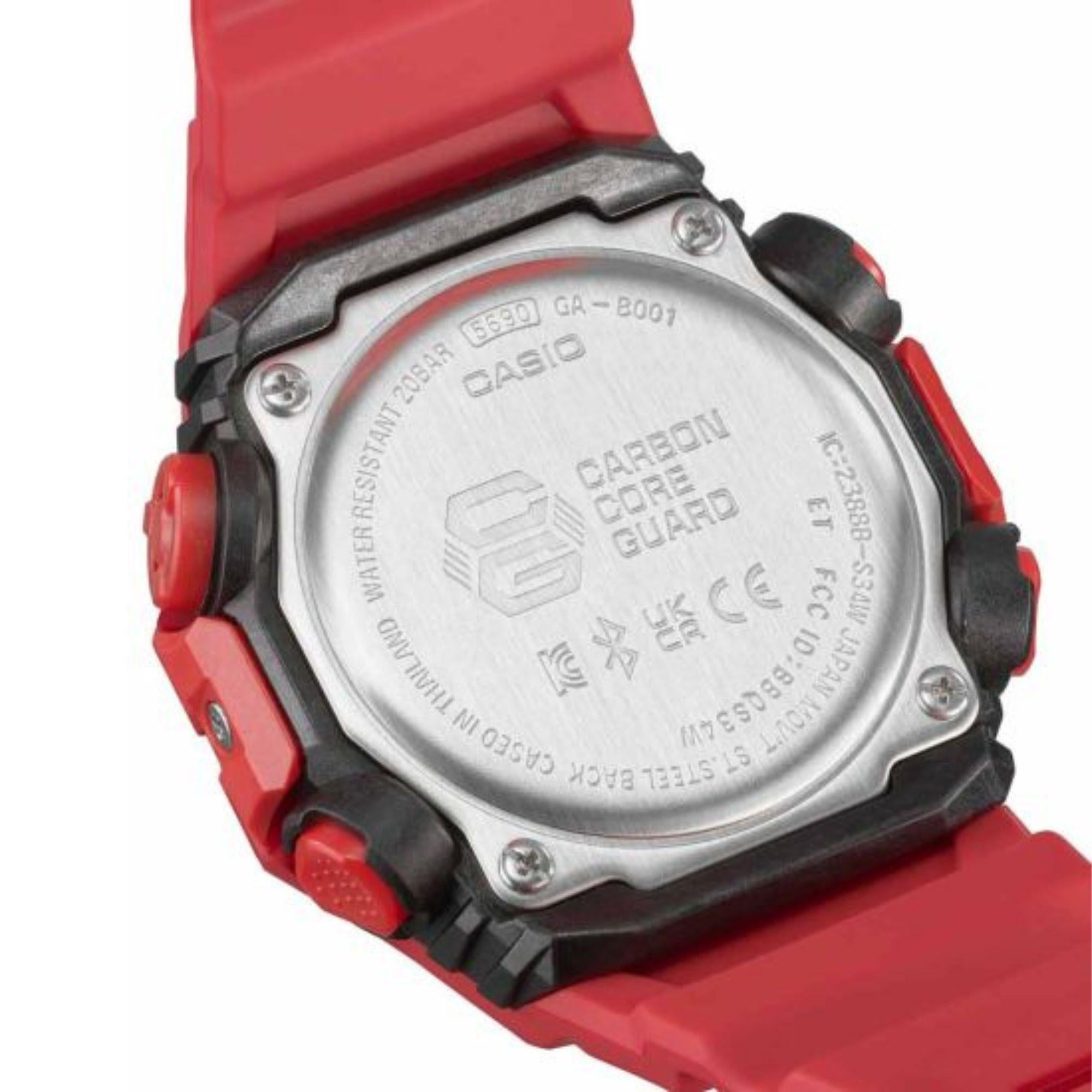 Casio G-Shock Rote Integrierte Lünette und Band GA-B001 Serie GA-B001-4AER