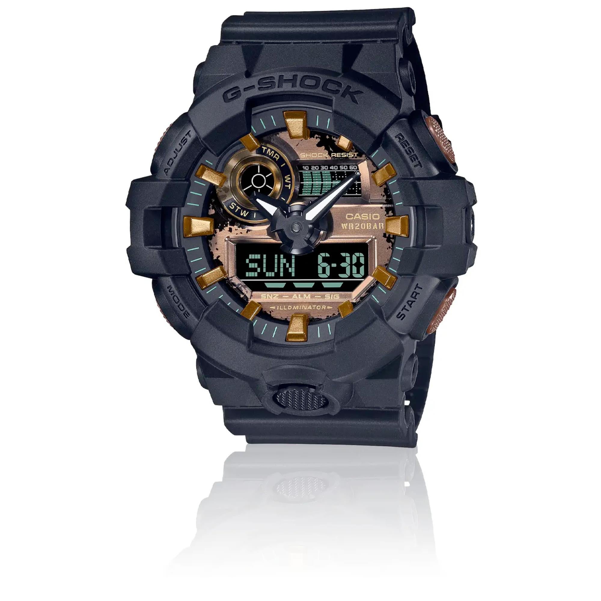 Casio G-Shock Quartz Rubber Strap Black Mens Watch GA-700RC-1AER