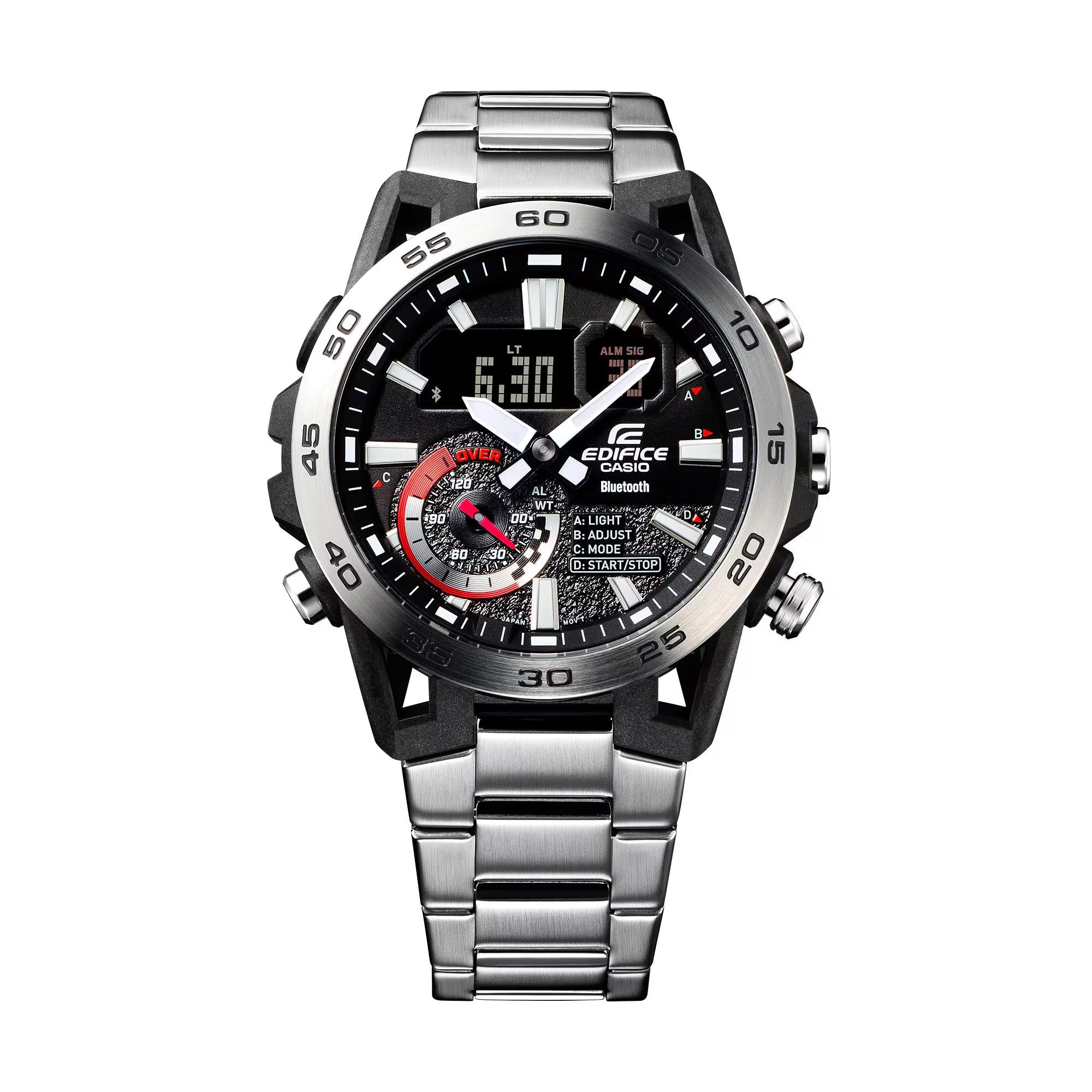 Casio Edifice Stahl Bluetooth Carbonharz Chronograph Herren Uhr ECB-40D-1AEF
