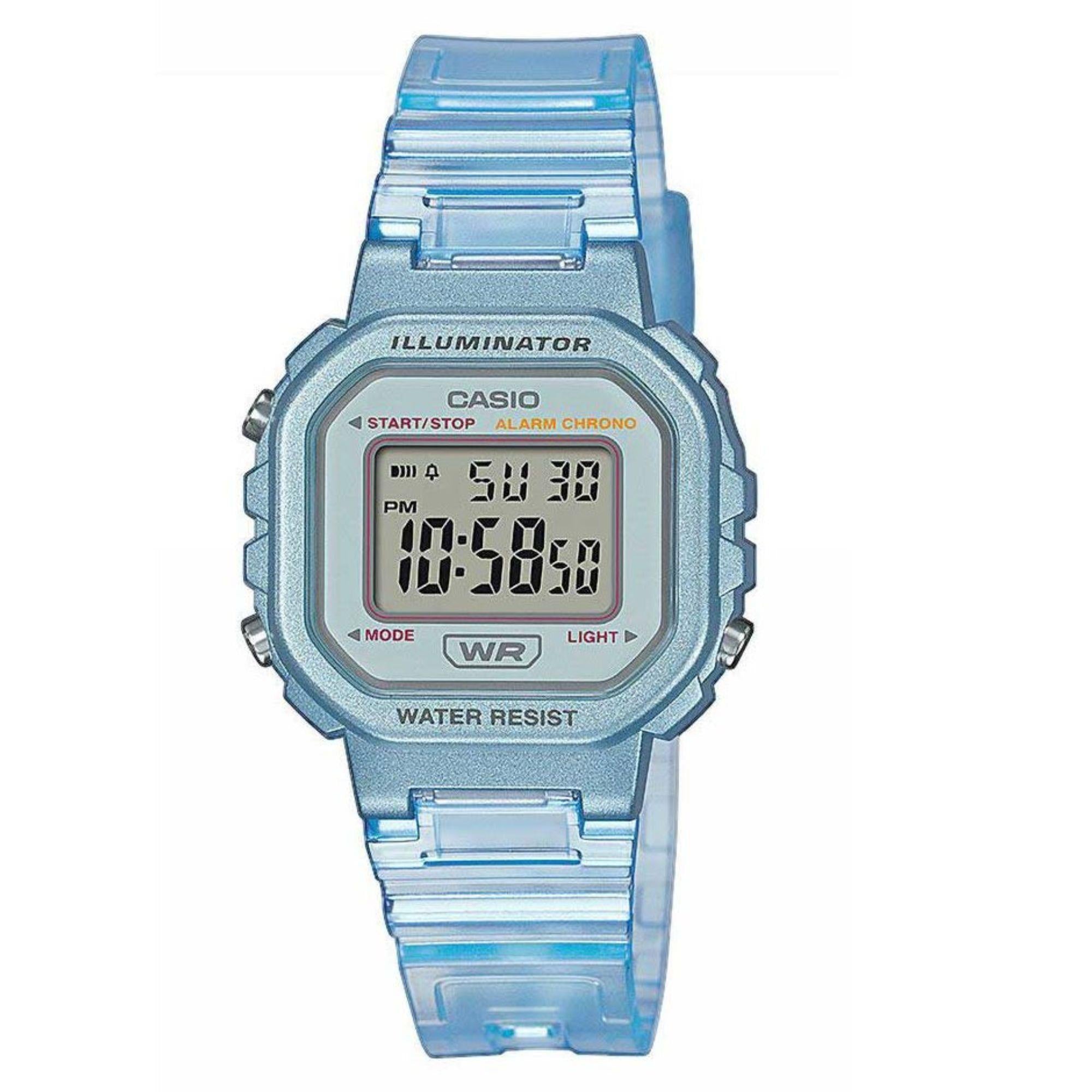 Casio Collection Blaue Skeleton Serie Uhr LA-20WHS-2AEF