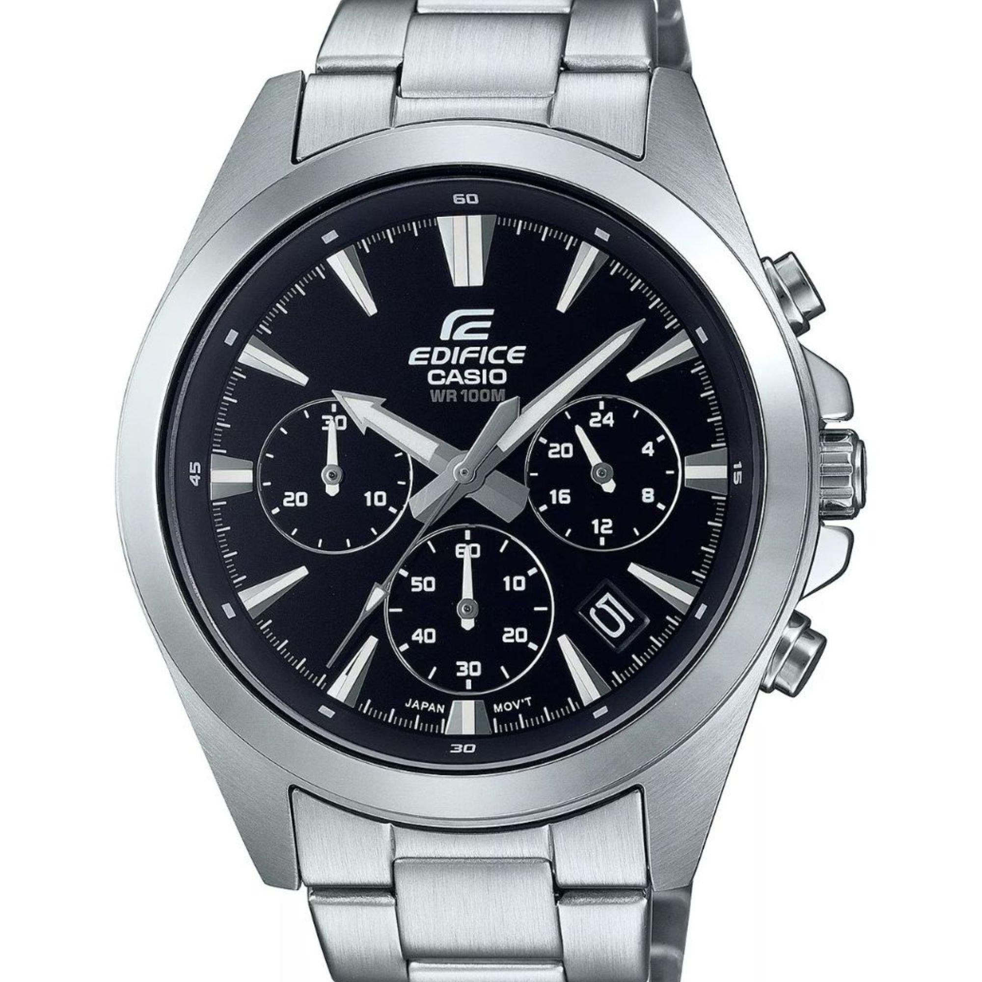 Casio Edifice Chronograph Analogue Black Dial Steel Bracelet Mens Watch EFV-630D-1AVUEF