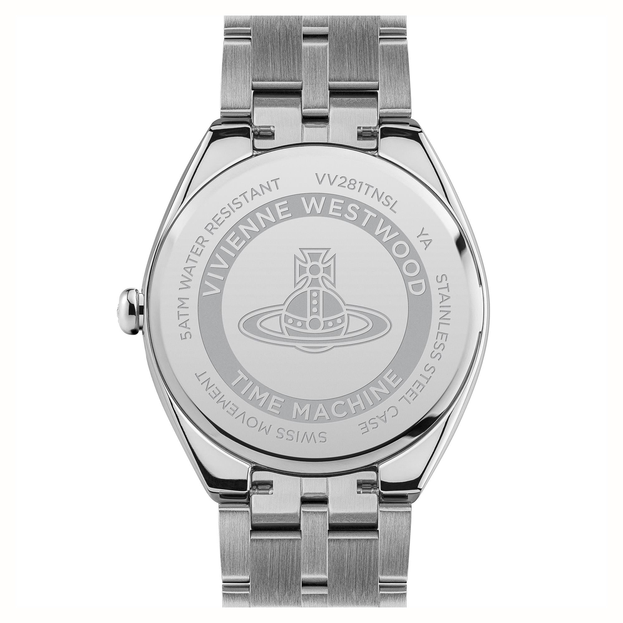 Vivienne Westwood The Mews Orange Dial Stainless Steel Bracelet Ladies Watch VV281TNSL