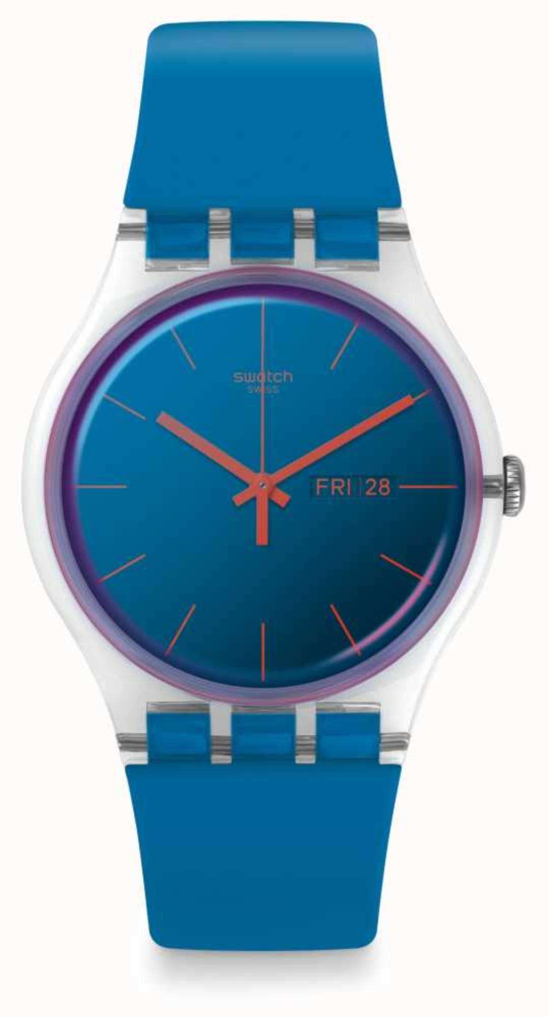 Swatch POLABLUE Neue Gent Blaue Zifferblatt Uhr SO29K702-S14