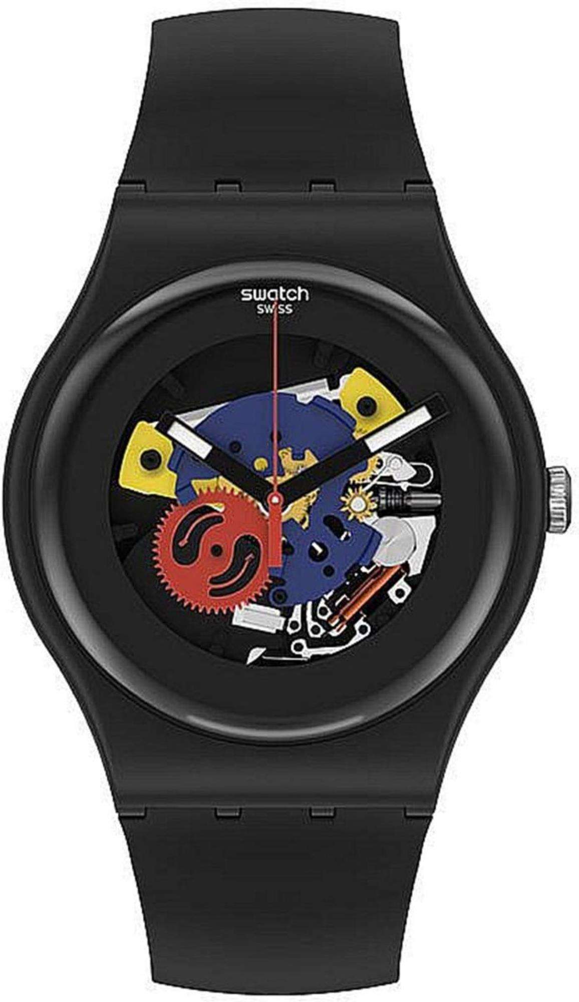 Swatch BLACK LACQUERED AGAIN Neue Gent Uhr SO29B107