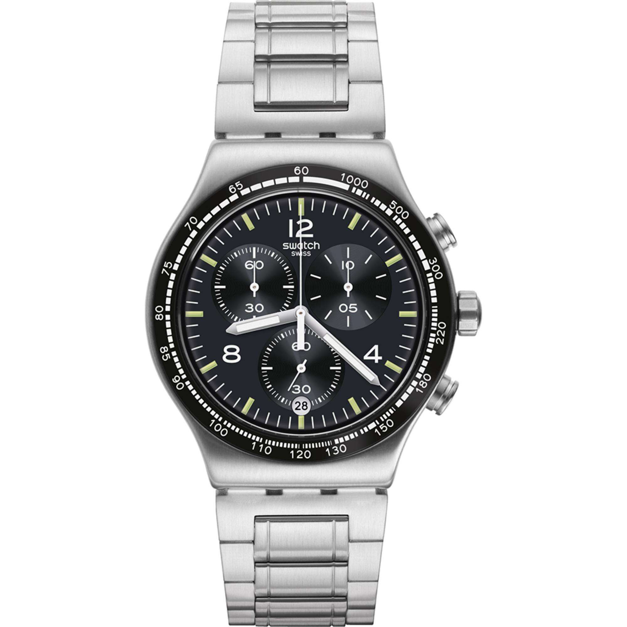 Swatch NIGHT FLIGHT Black Dial Watch YVS444GC