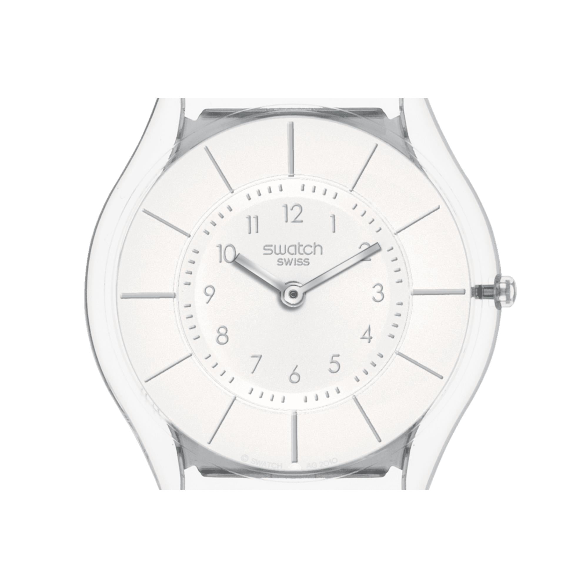 Swatch Lifestyle Weiß Klassik Quarz Weißes Zifferblatt Silikonarmband Unisex Uhr SS08K102-S14