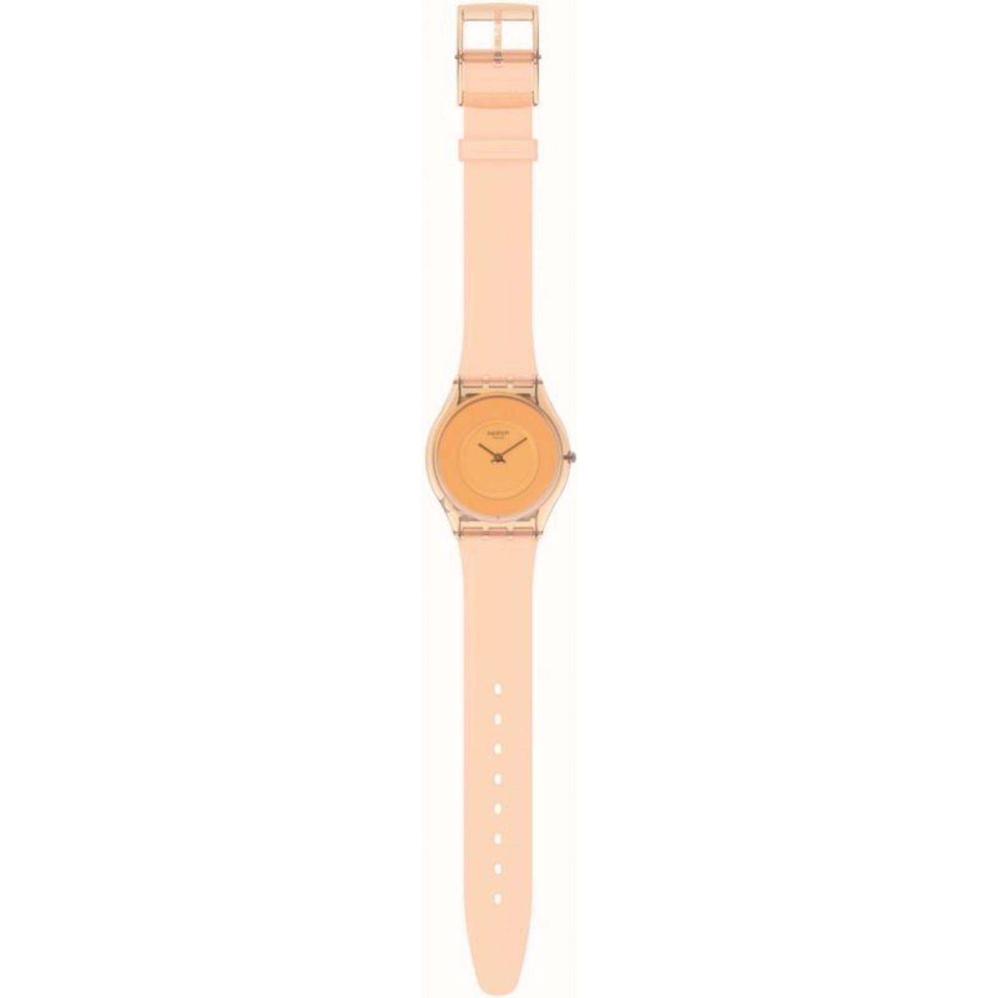 Swatch Pastelicious Pfirsichrosa Silikonarmband Orange Zifferblatt Uhr SS08P102