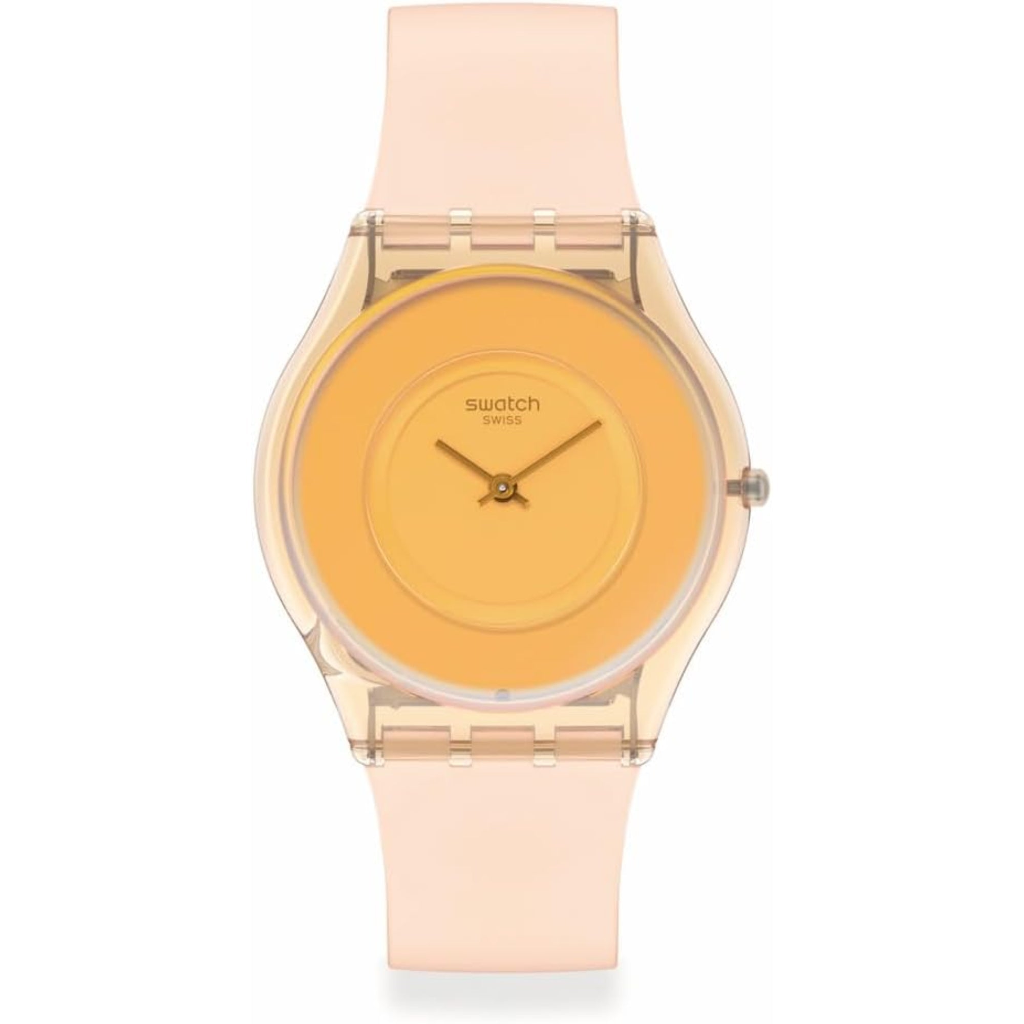 Swatch Pastelicious Pfirsichrosa Silikonarmband Orange Zifferblatt Uhr SS08P102