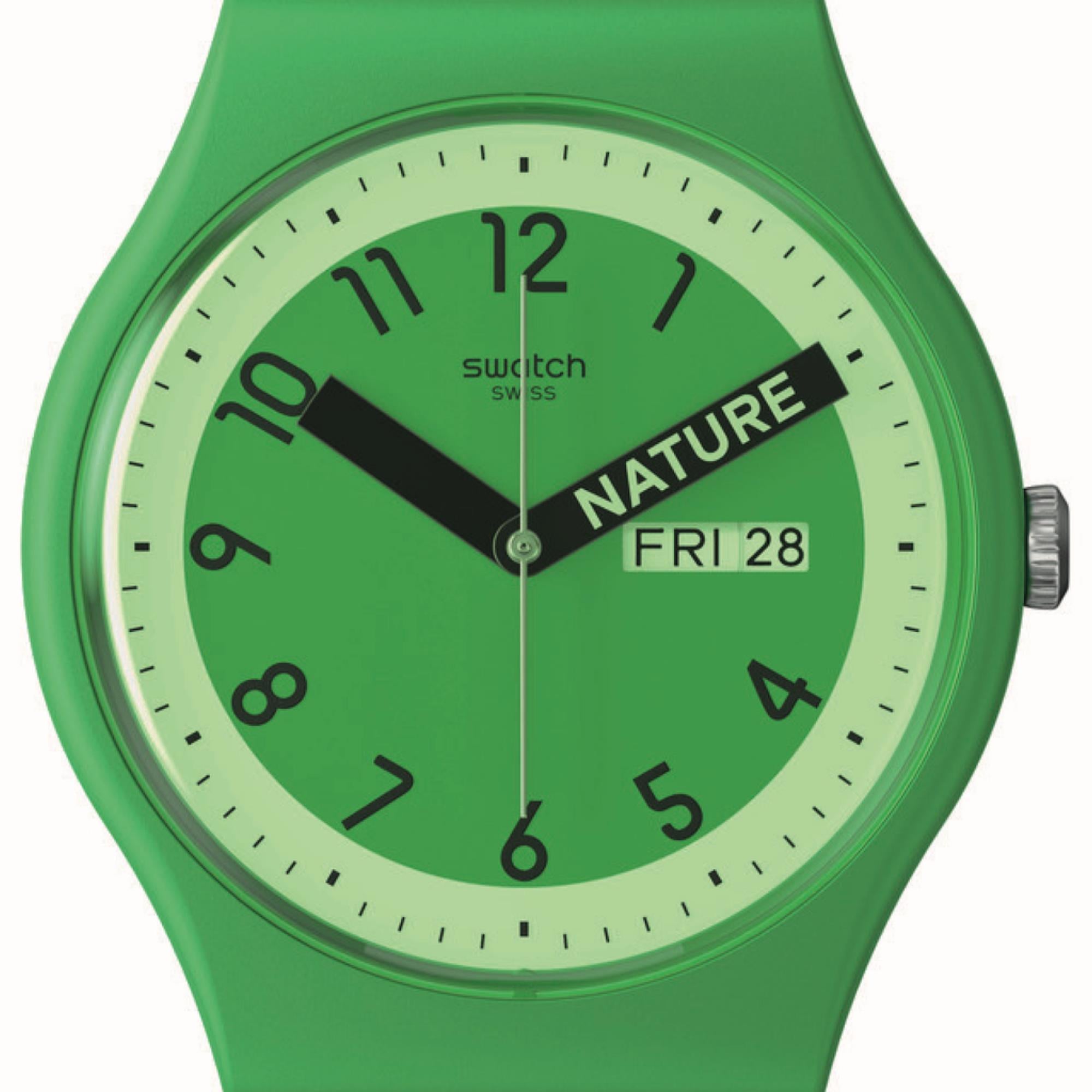 Swatch Proudly Green "Natur" Grünes Quarz Uhr SO29G704
